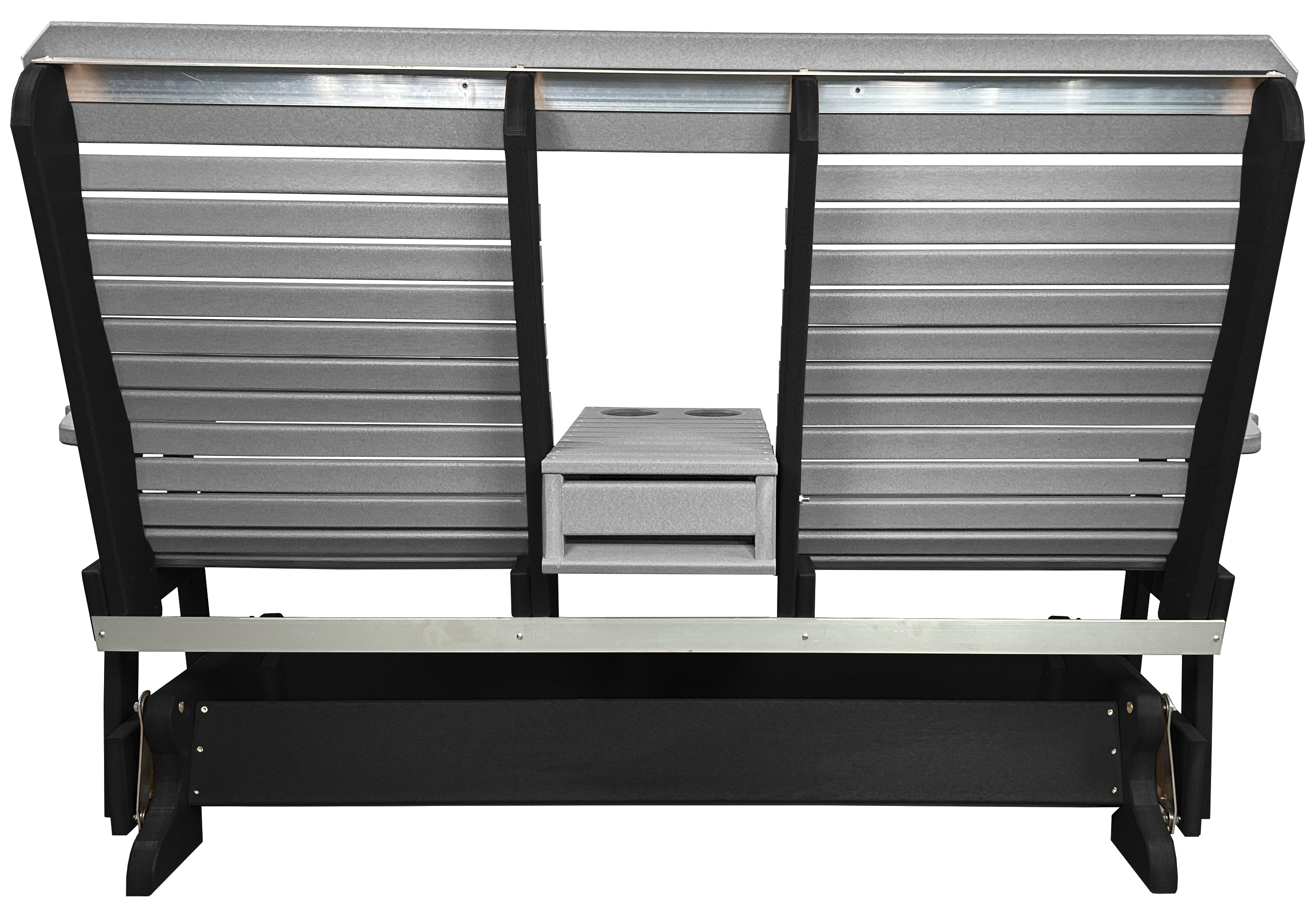 5’ft Rolled Back Loveseat Glider With Fold Down Console