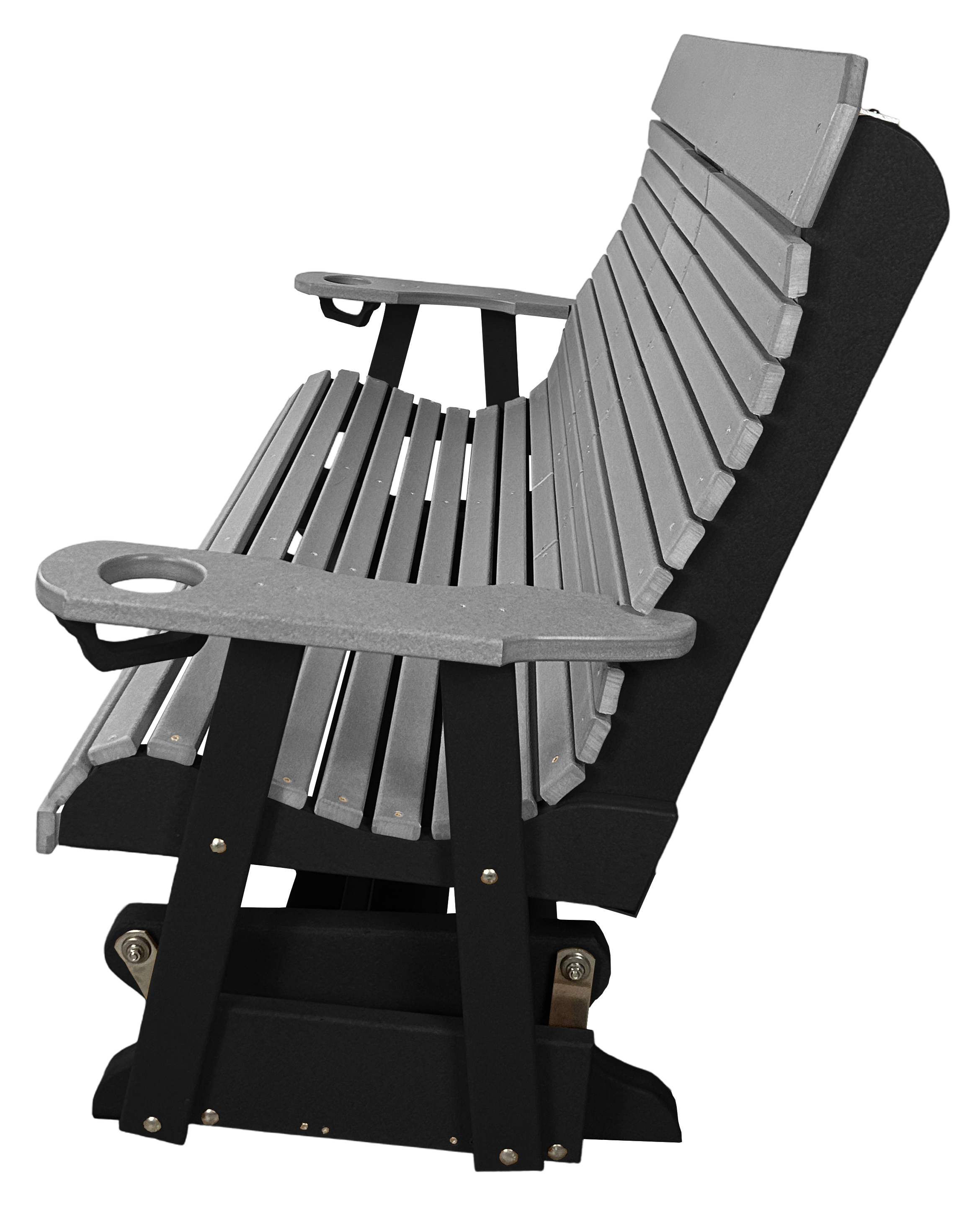 5’ft Rolled Back Loveseat Glider With Fold Down Console