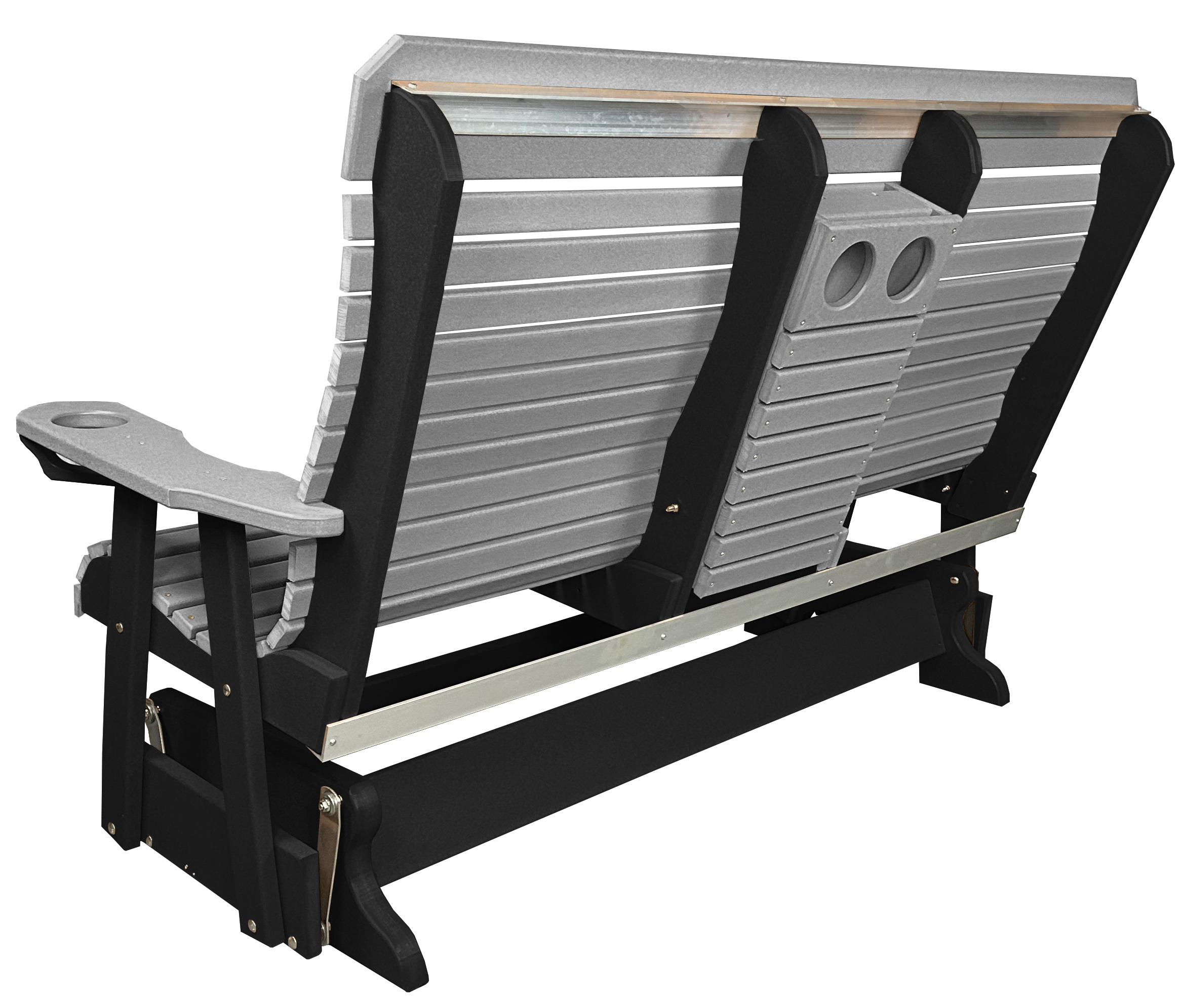 5’ft Rolled Back Loveseat Glider With Fold Down Console