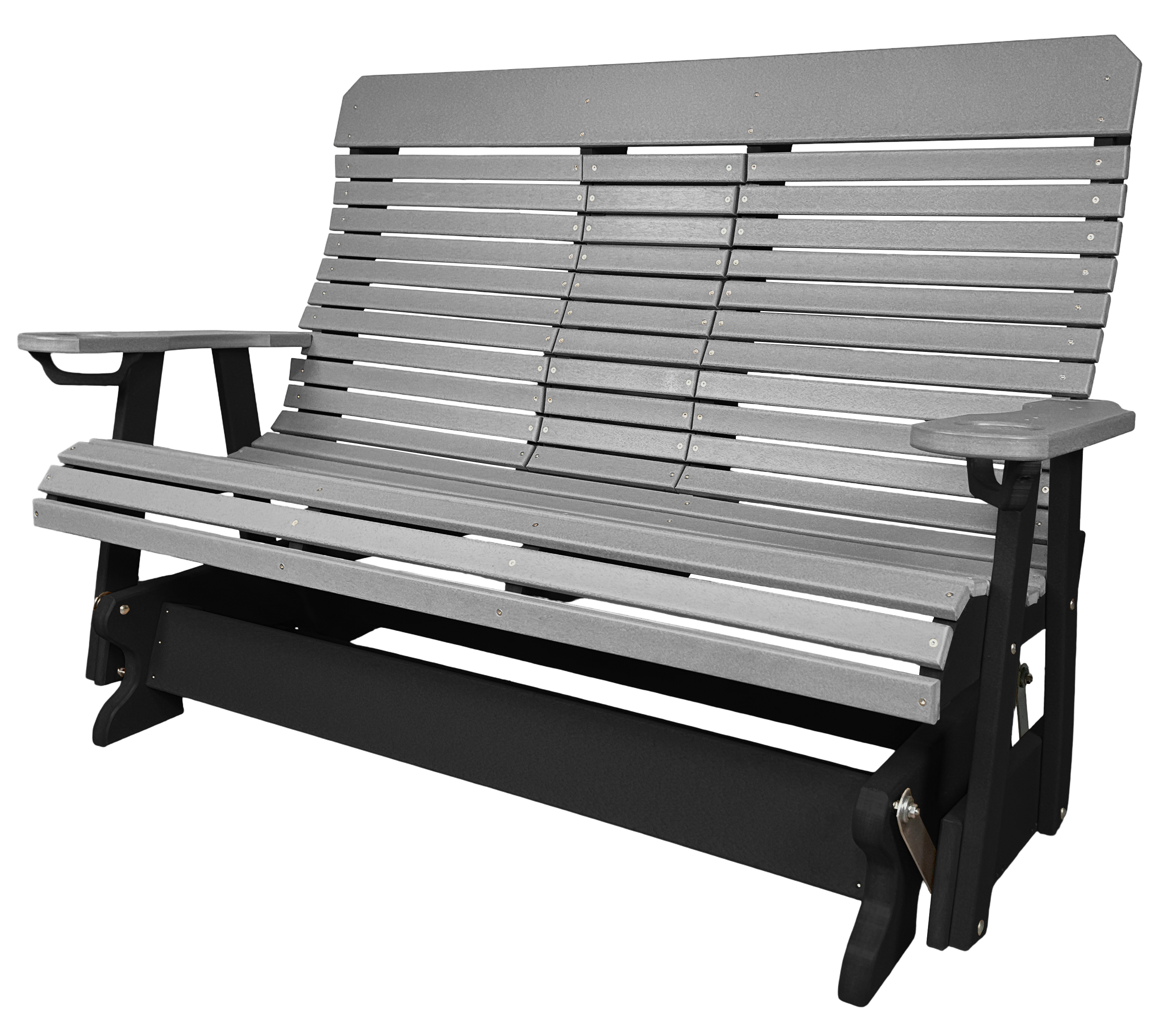 5’ft Rolled Back Loveseat Glider With Fold Down Console