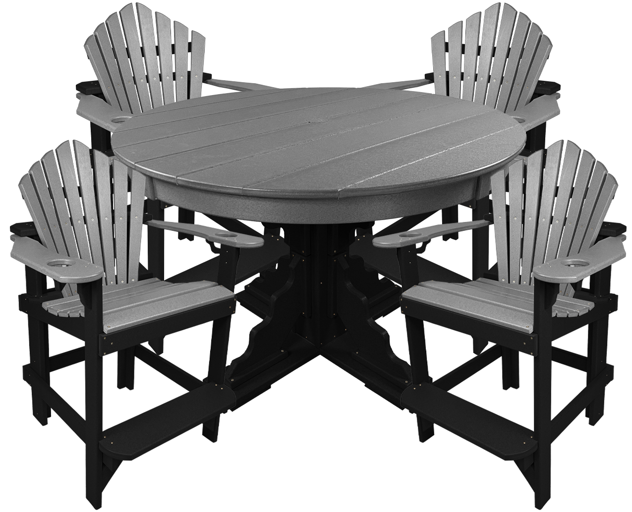 5-Piece 44”rd. Bridgewater Counter Set With Built In Cupholders