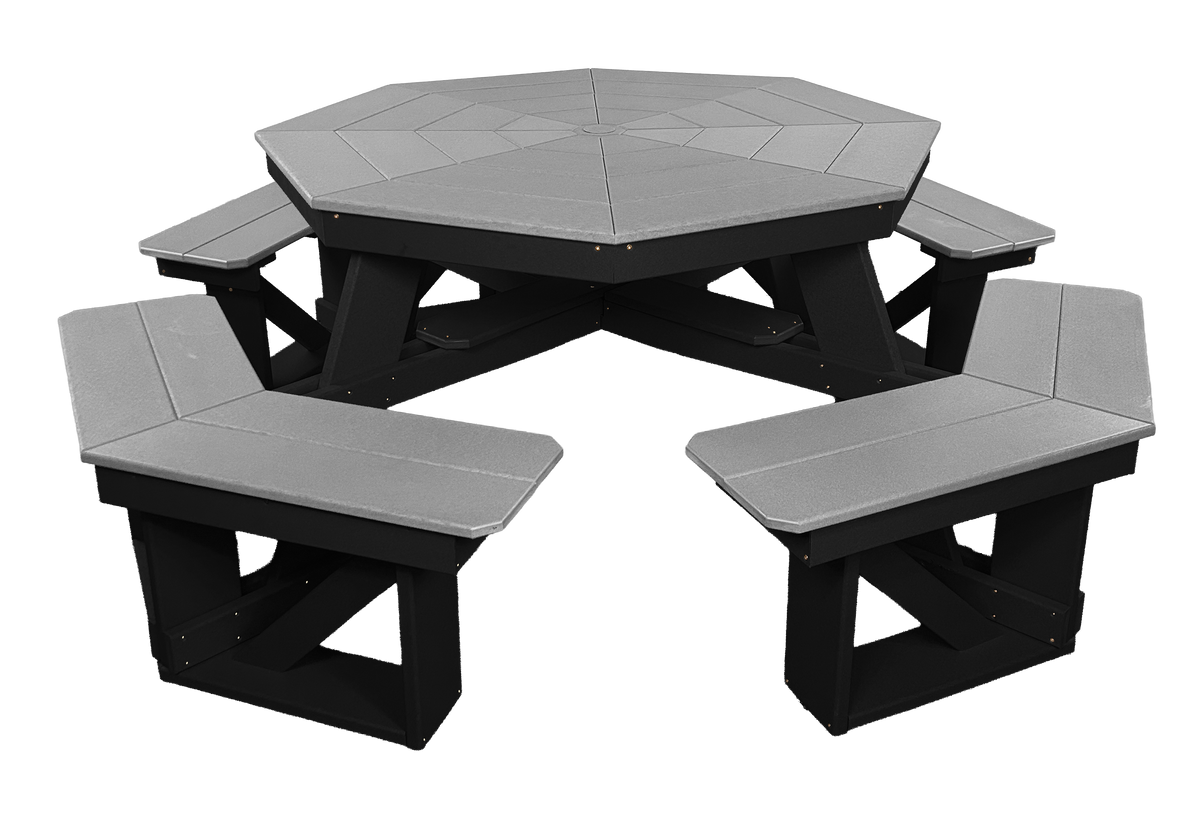 8-Person Hillside Octagon Table With Umbrella Hole & Plug