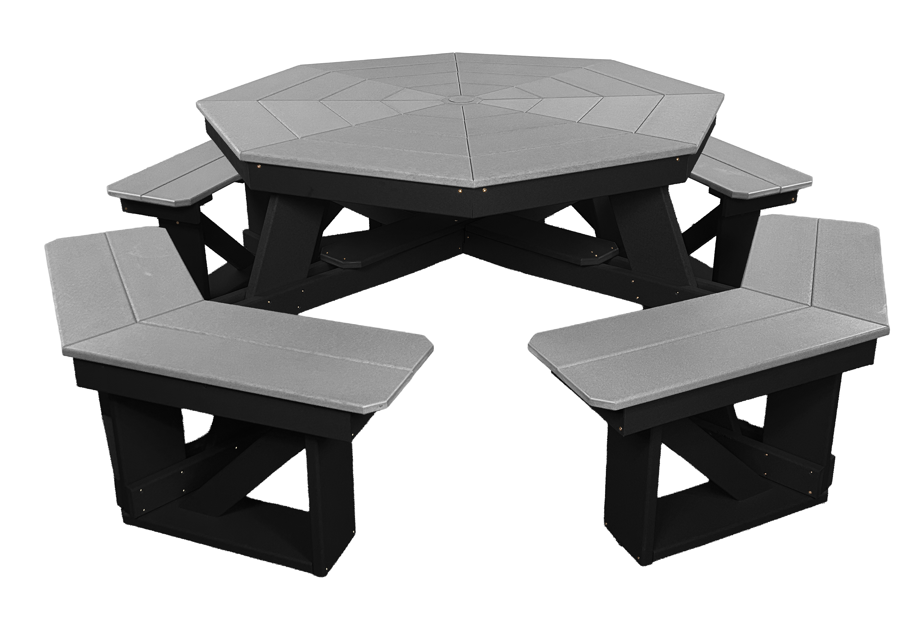 8-Person Hillside Octagon Table With Umbrella Hole & Plug
