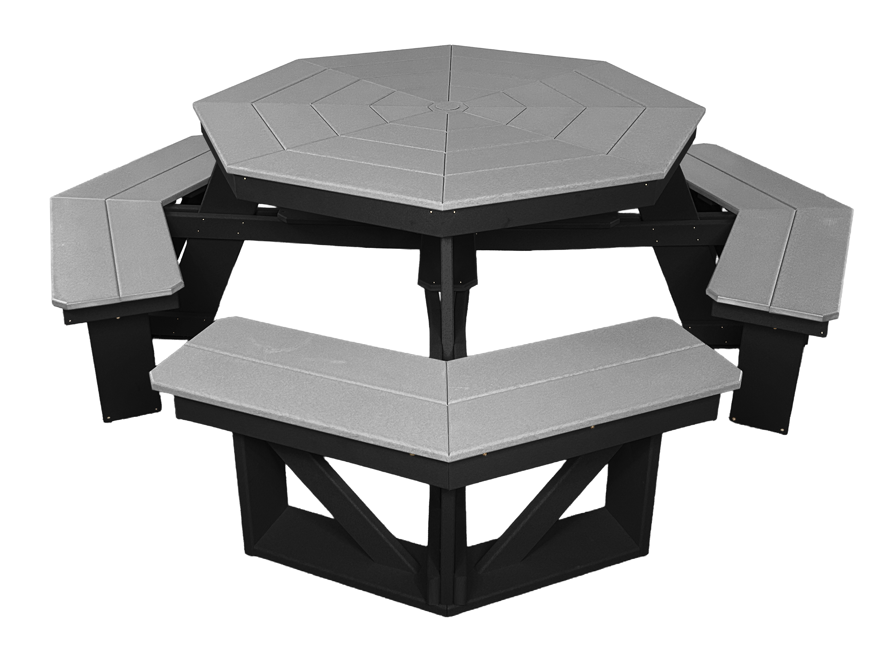 8-Person Hillside Octagon Table With Umbrella Hole & Plug