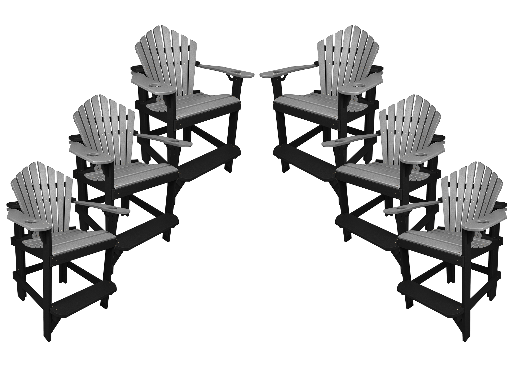 Set of 6 - Bridgewater Counter Chairs With Built In Cupholders