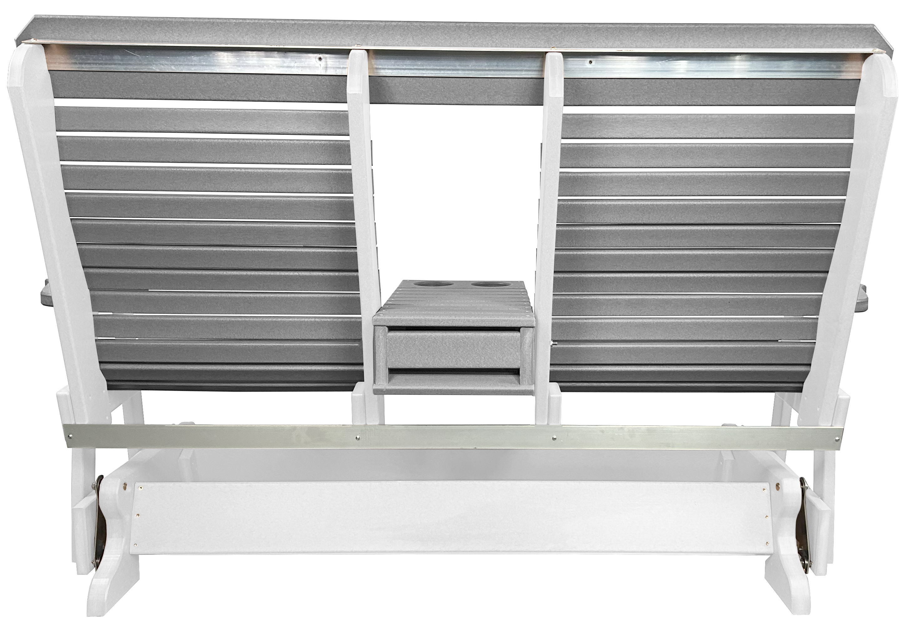 5’ft Rolled Back Loveseat Glider With Fold Down Console