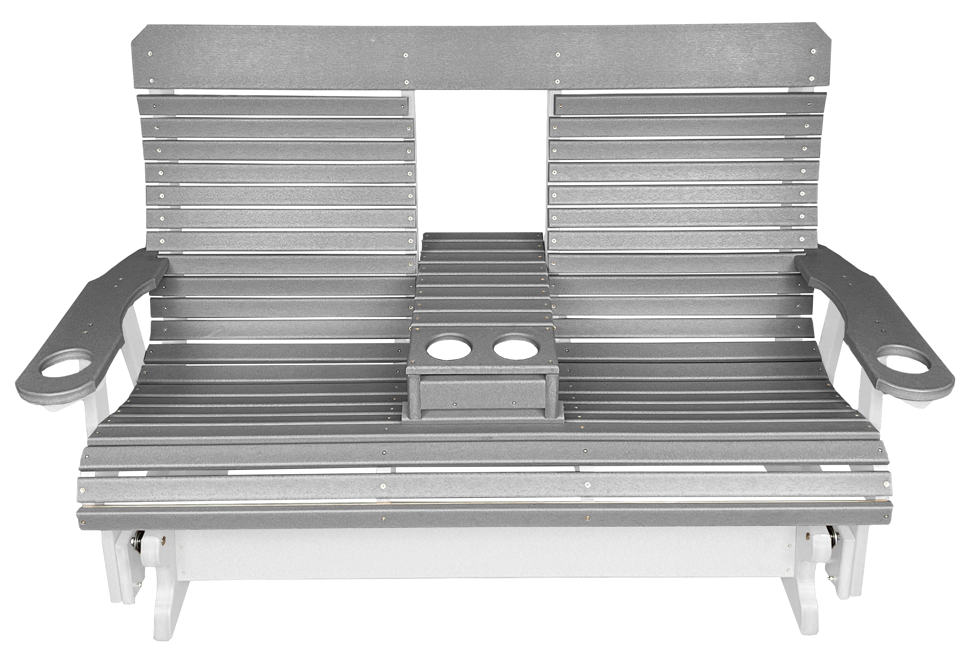 5’ft Rolled Back Loveseat Glider With Fold Down Console