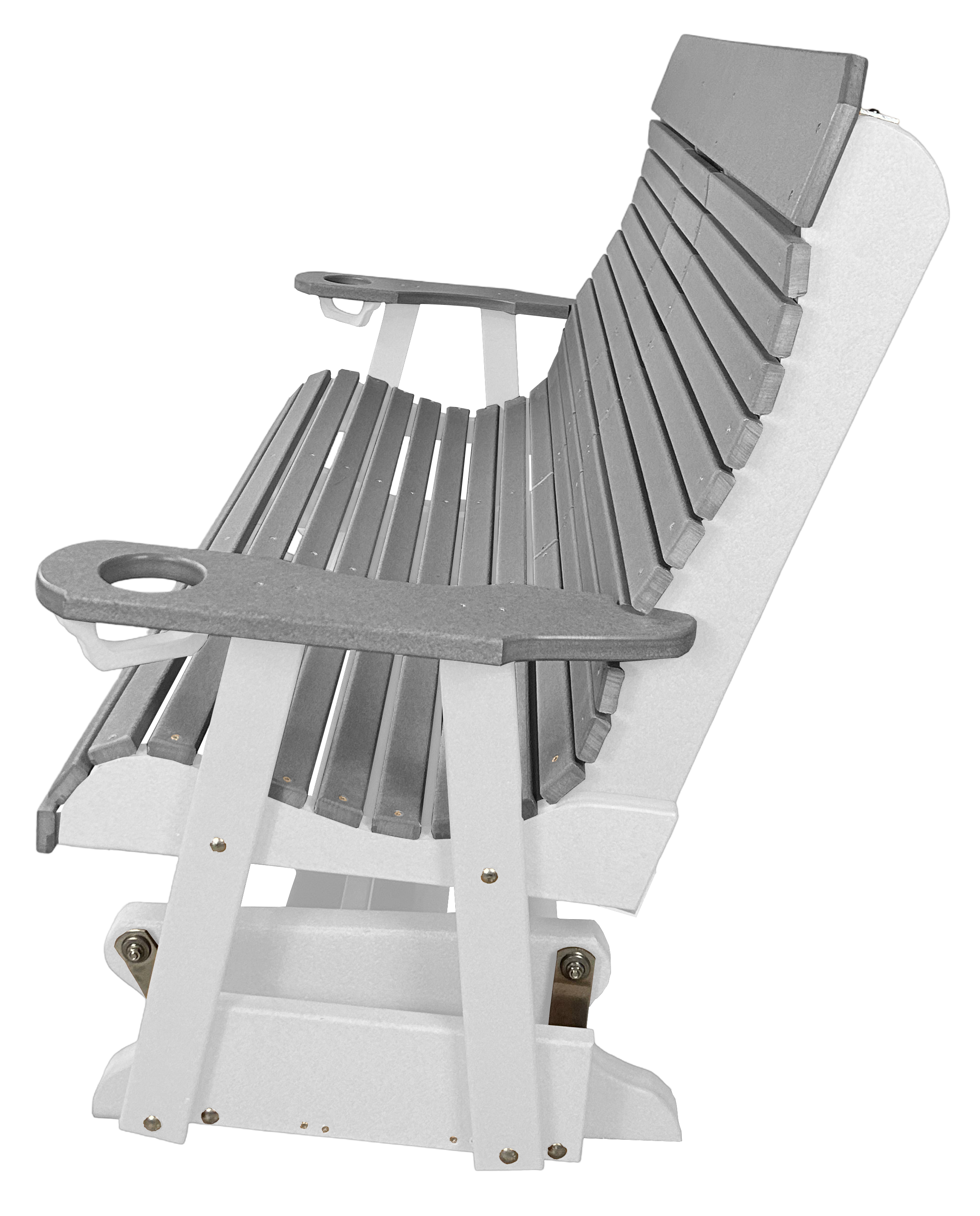5’ft Rolled Back Loveseat Glider With Fold Down Console