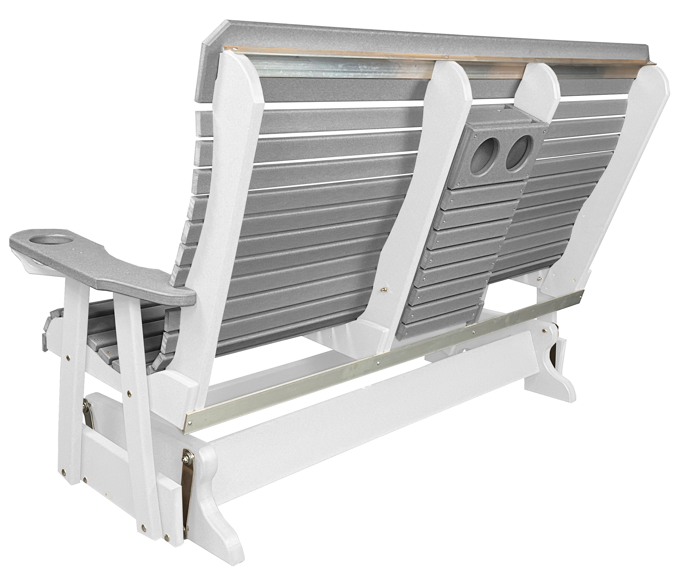 5’ft Rolled Back Loveseat Glider With Fold Down Console