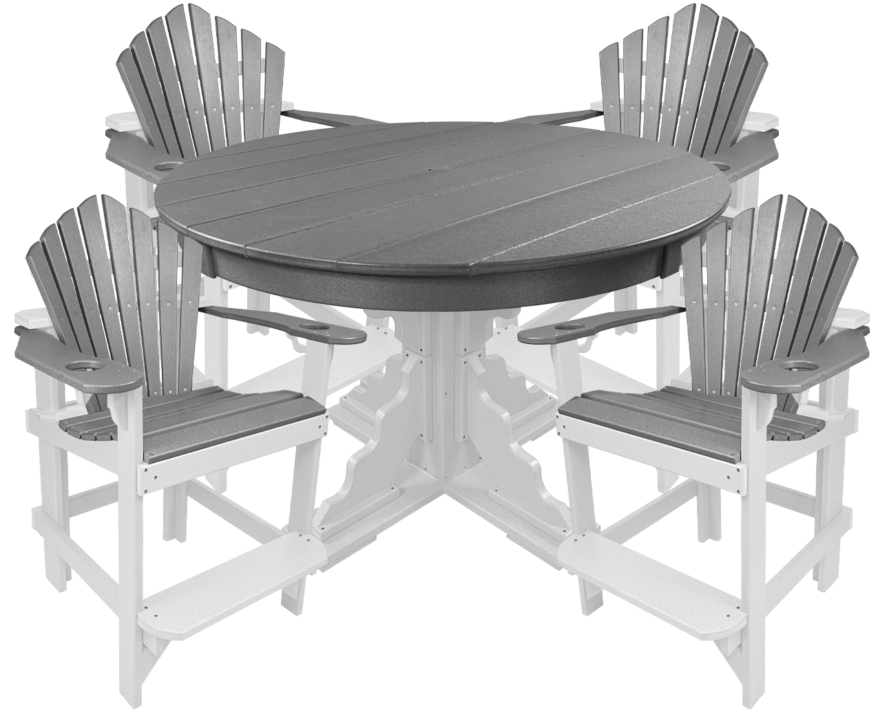5-Piece 44”rd. Bridgewater Counter Set With Built In Cupholders