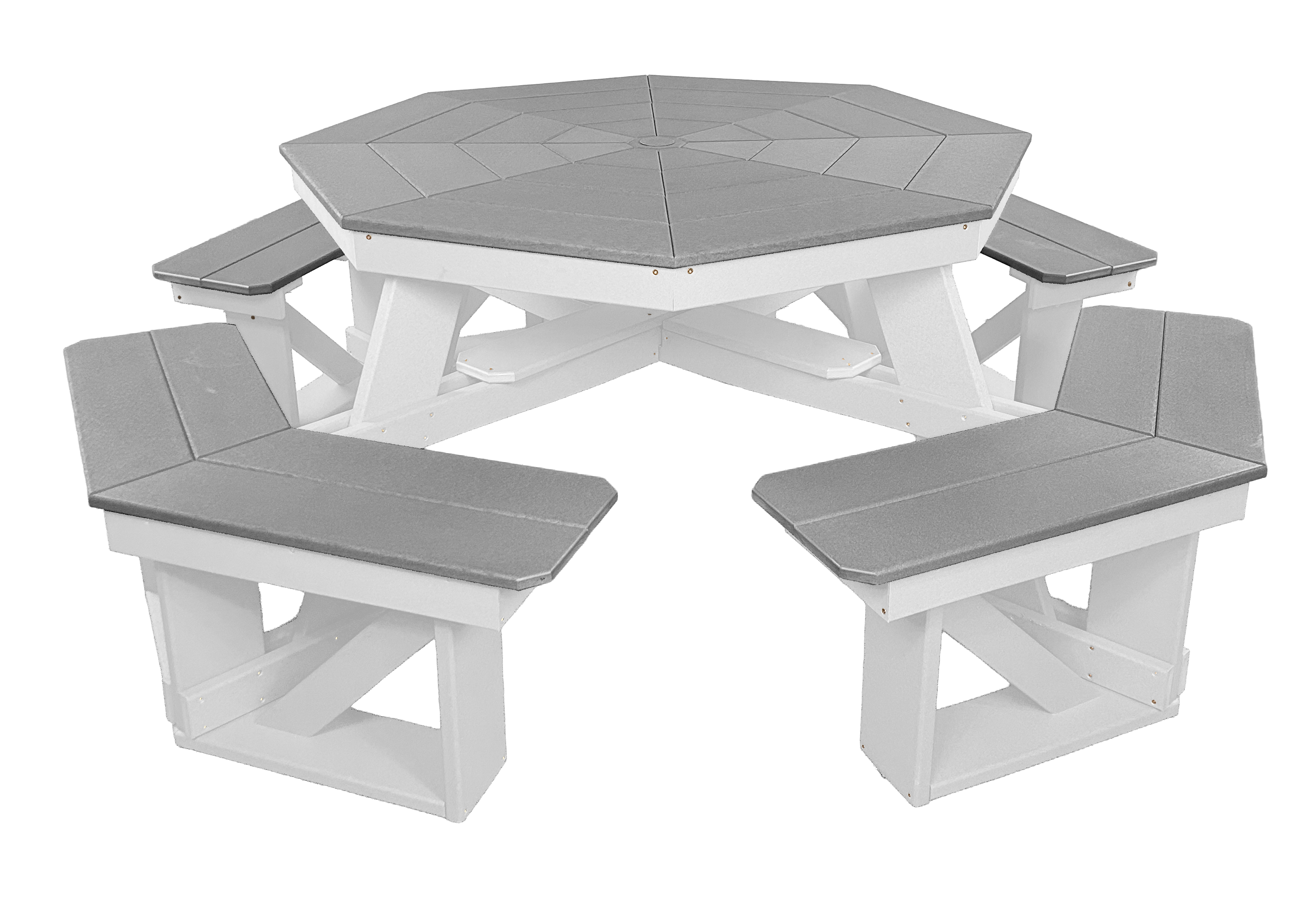 8-Person Hillside Octagon Table With Umbrella Hole & Plug