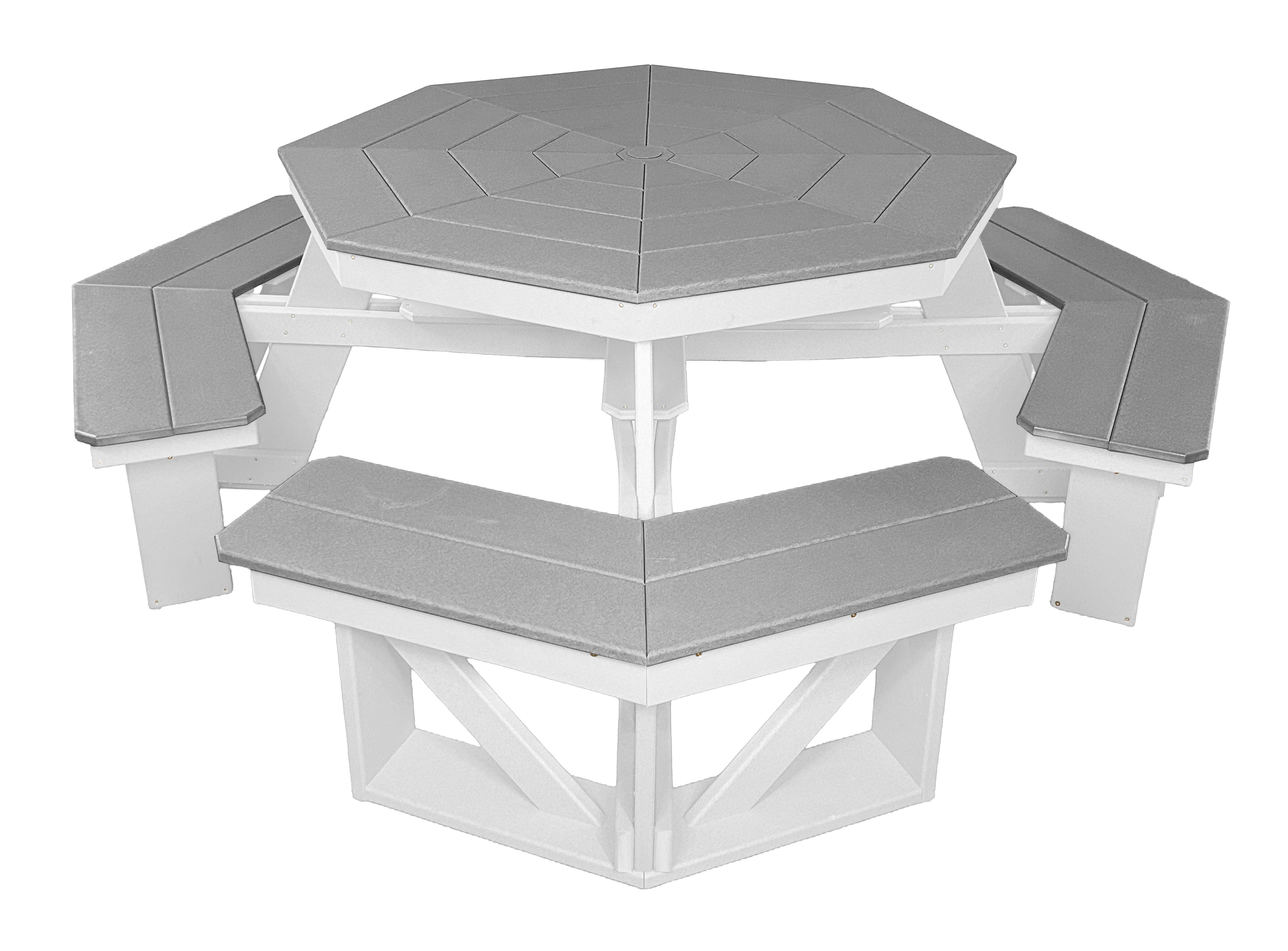 8-Person Hillside Octagon Table With Umbrella Hole & Plug