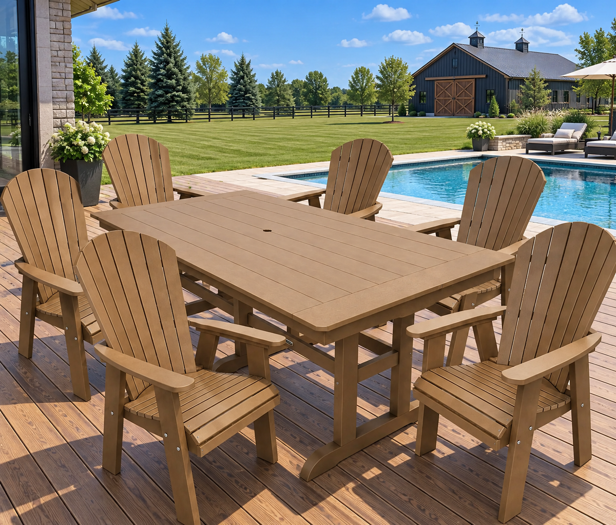 7-Piece Oceanview Adirondack Dining Set