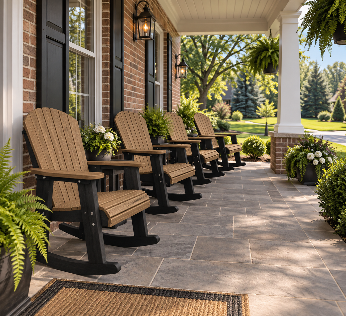 Set of 4 Adirondack Porch Rockers Lakeside Collection