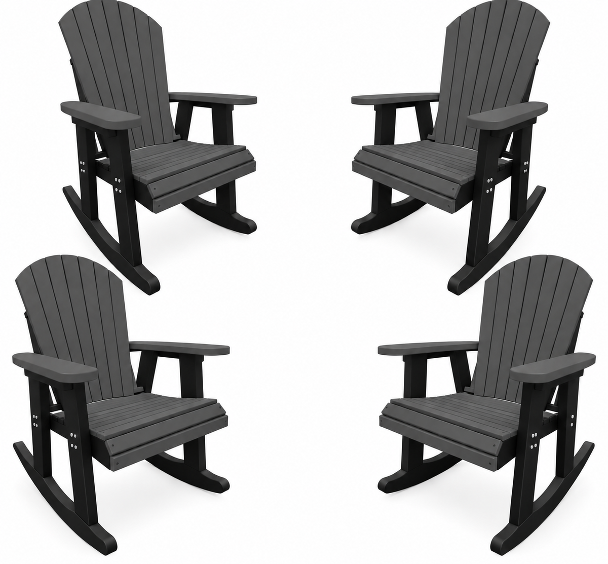 Set of 4 Adirondack Porch Rockers Lakeside Collection