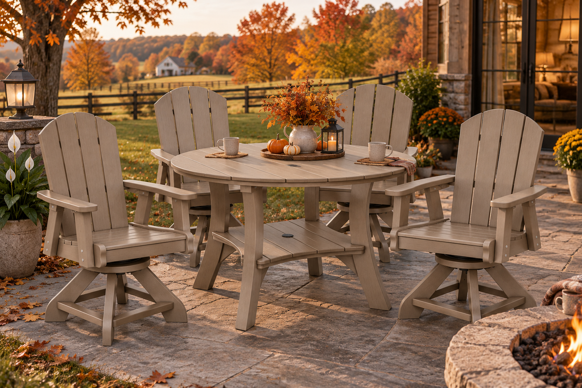 5-Piece Haven 43" Round Swivel Dining Set