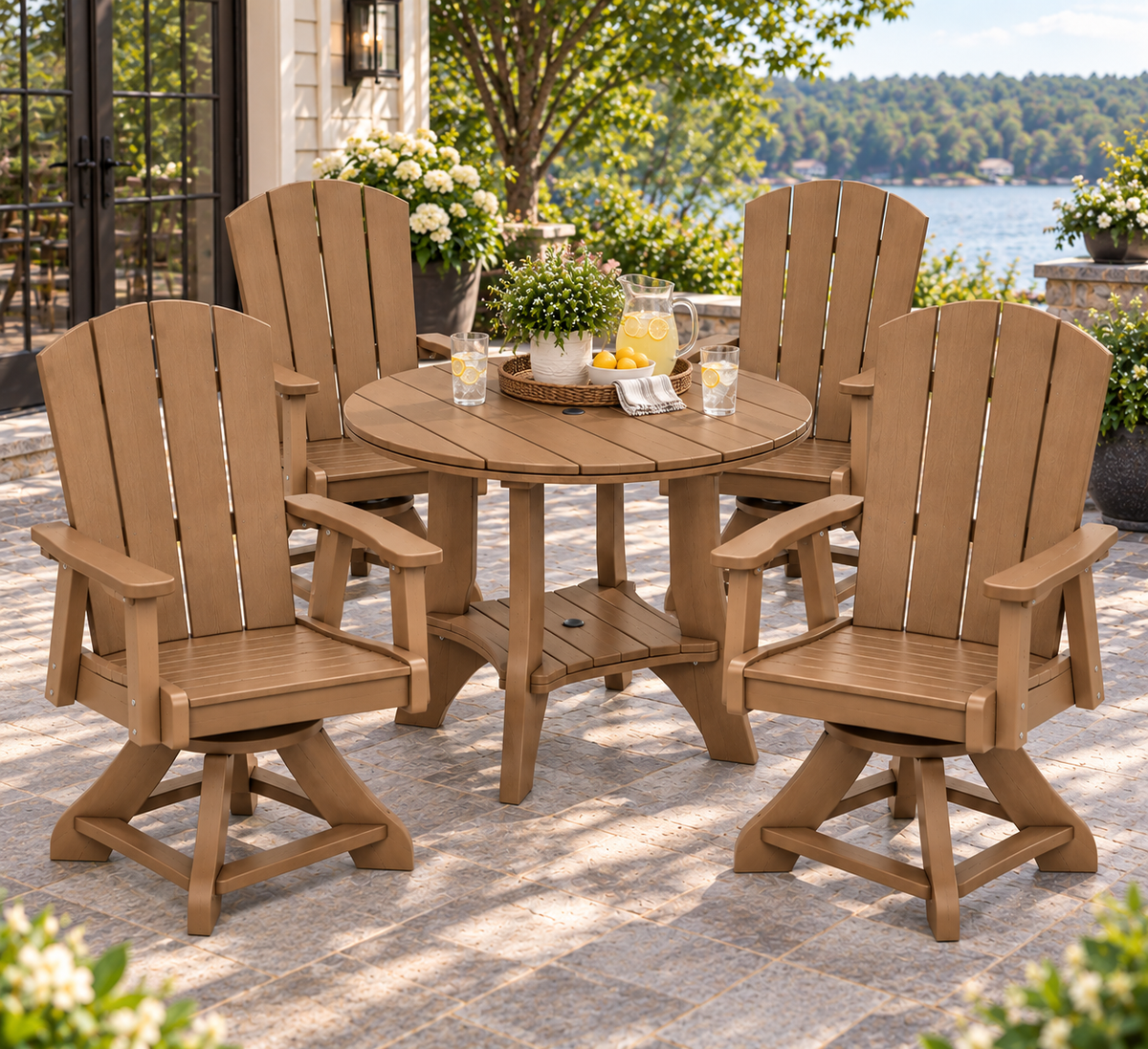 5-Piece Haven 36" Round Swivel Dining Set