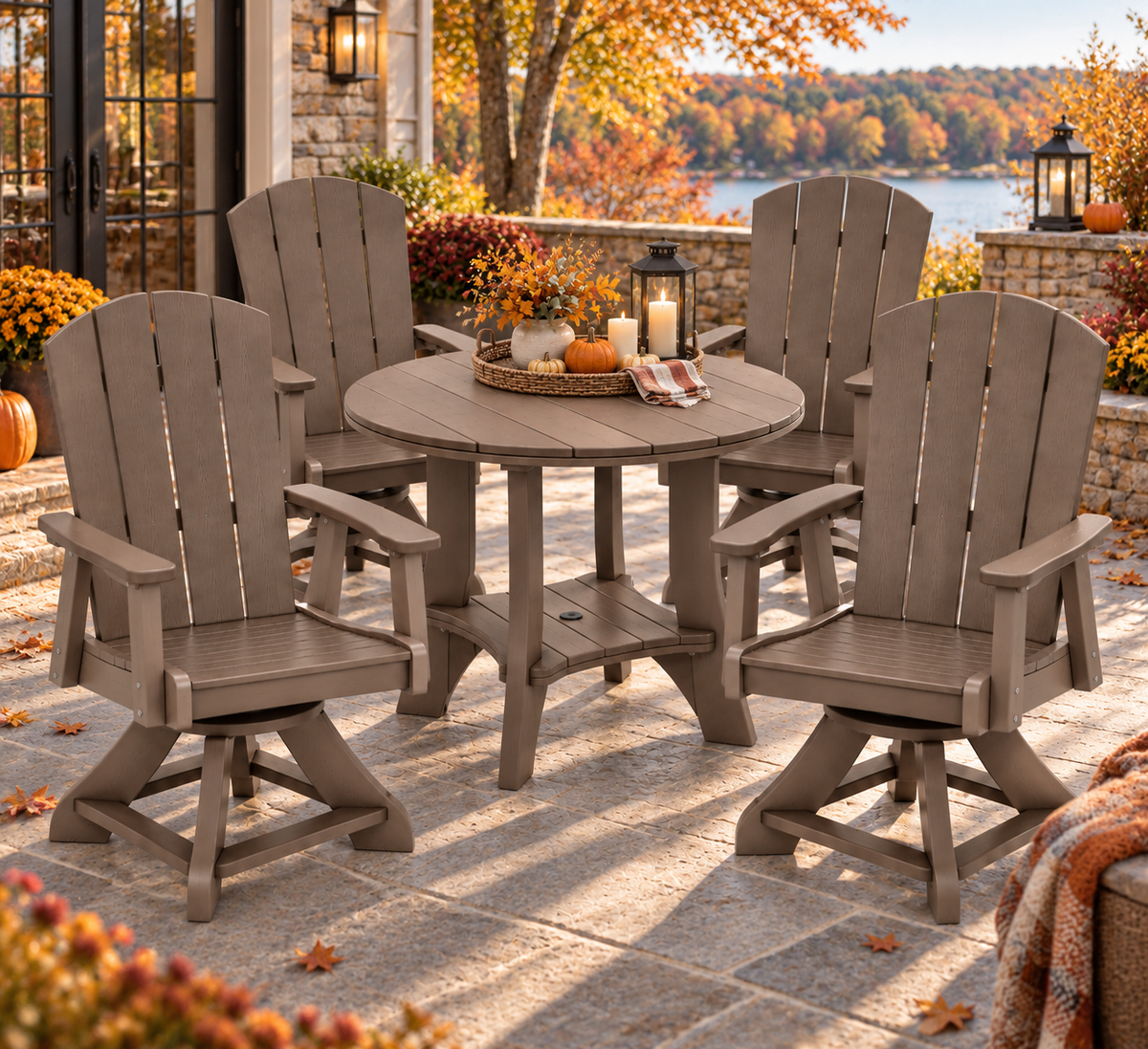 5-Piece Haven 36" Round Swivel Dining Set