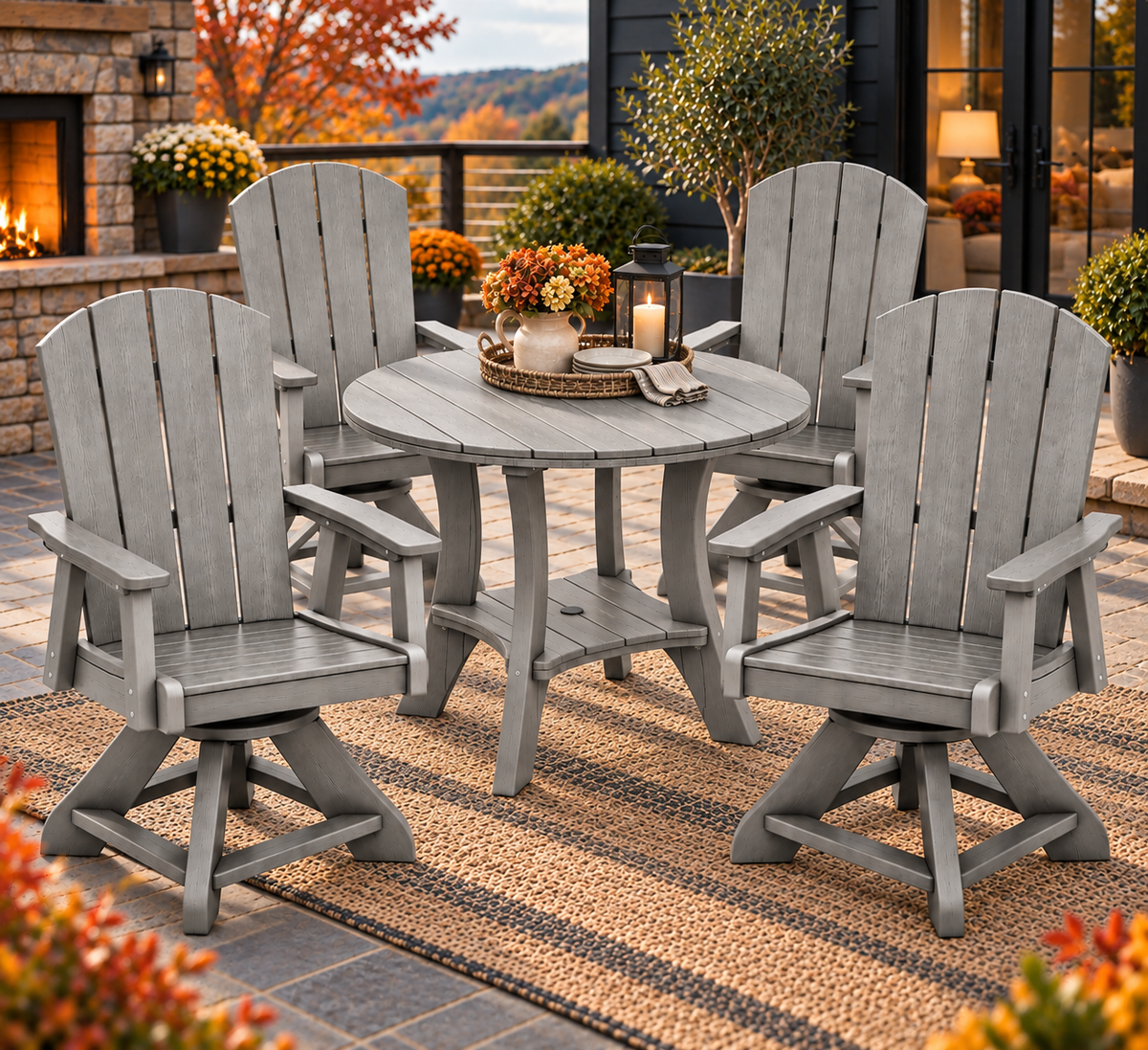 5-Piece Haven 36" Round Swivel Dining Set
