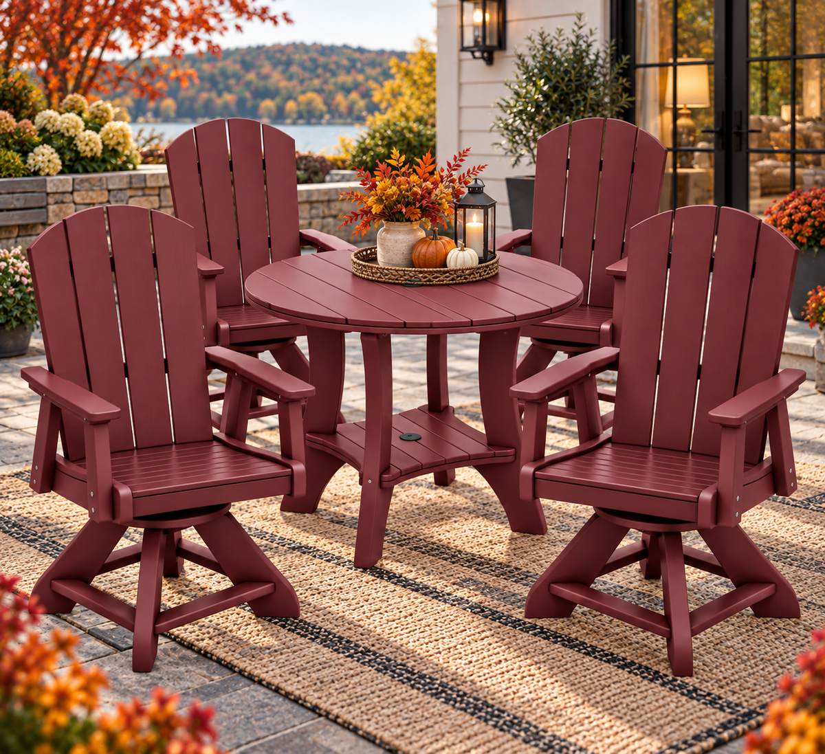 5-Piece Haven 36" Round Swivel Dining Set