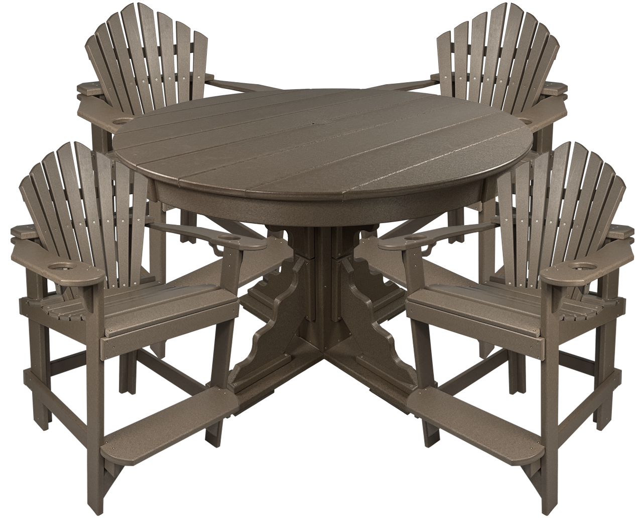 5-Piece 44”rd. Bridgewater Counter Set With Built In Cupholders