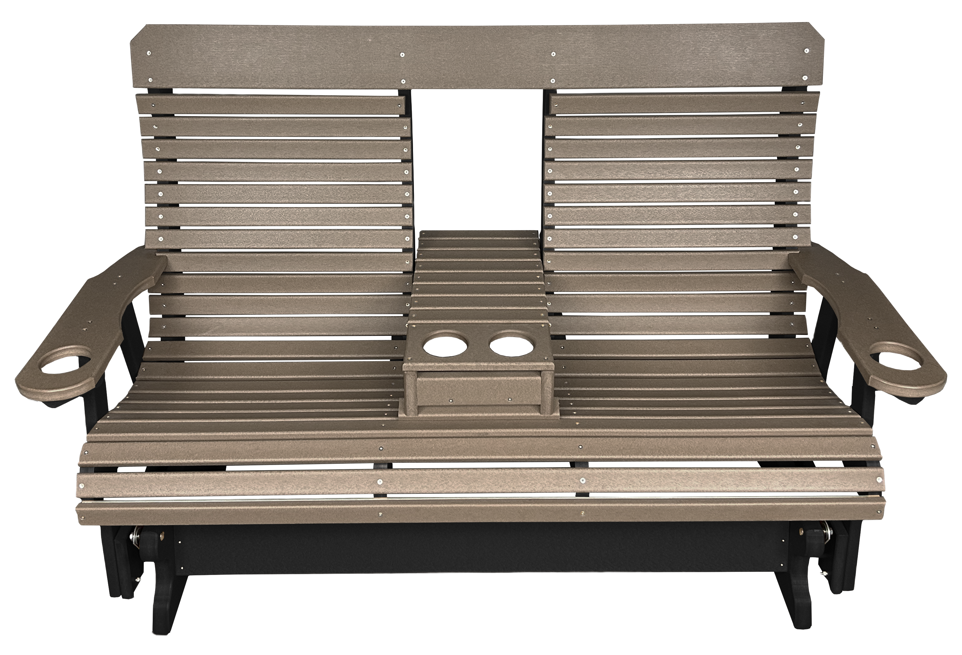 5’ft Rolled Back Loveseat Glider With Fold Down Console