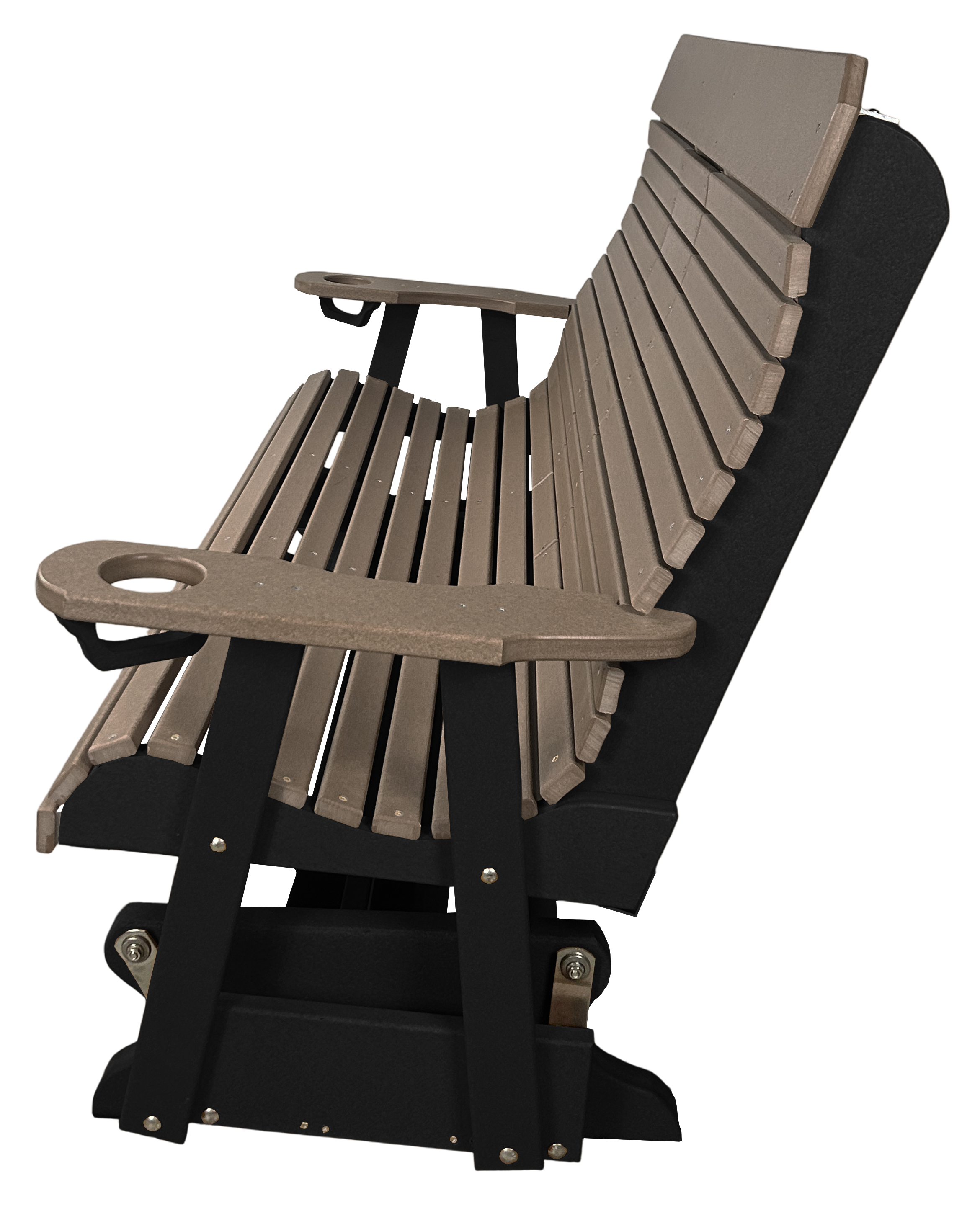 5’ft Rolled Back Loveseat Glider With Fold Down Console