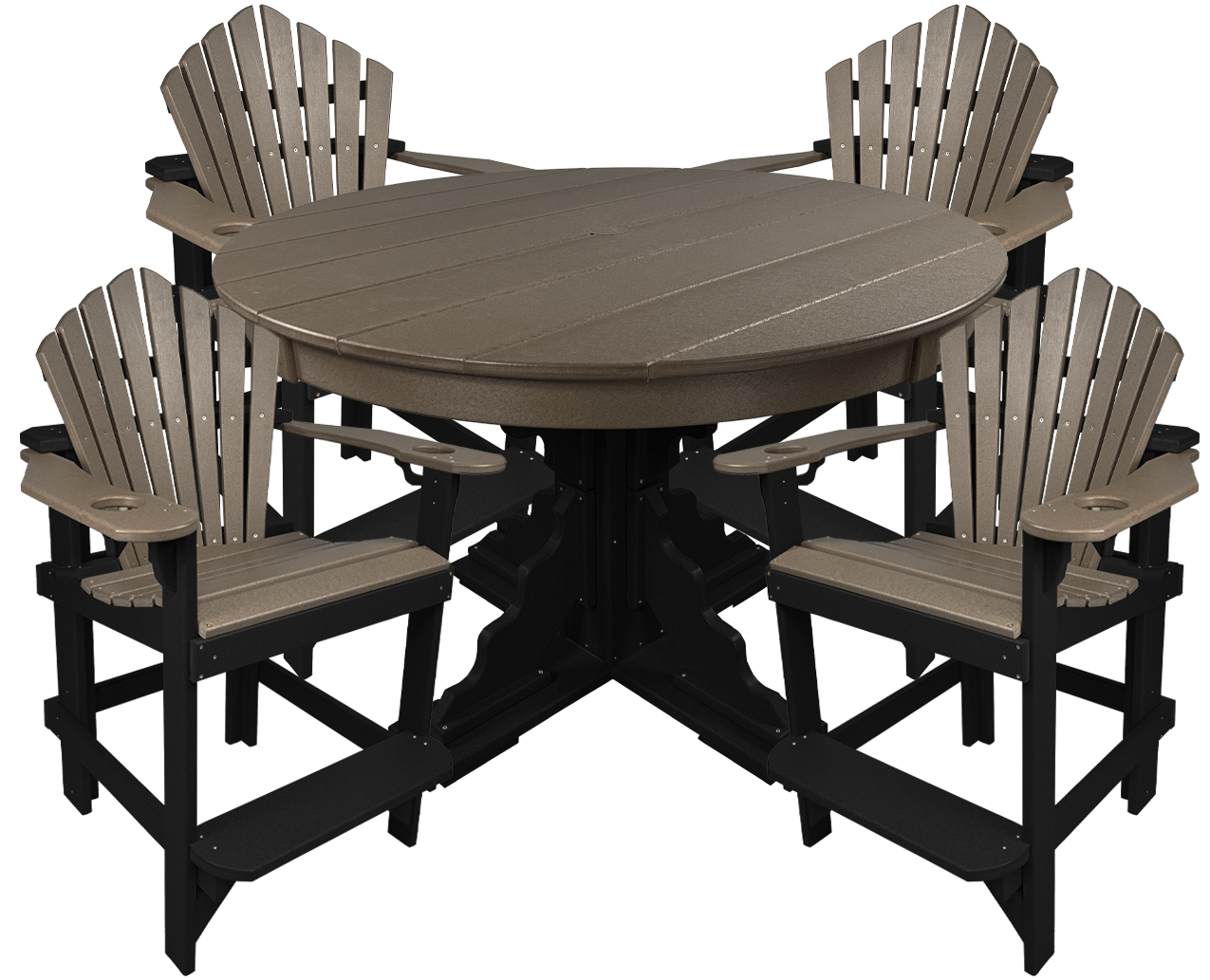 5-Piece 44”rd. Bridgewater Counter Set With Built In Cupholders