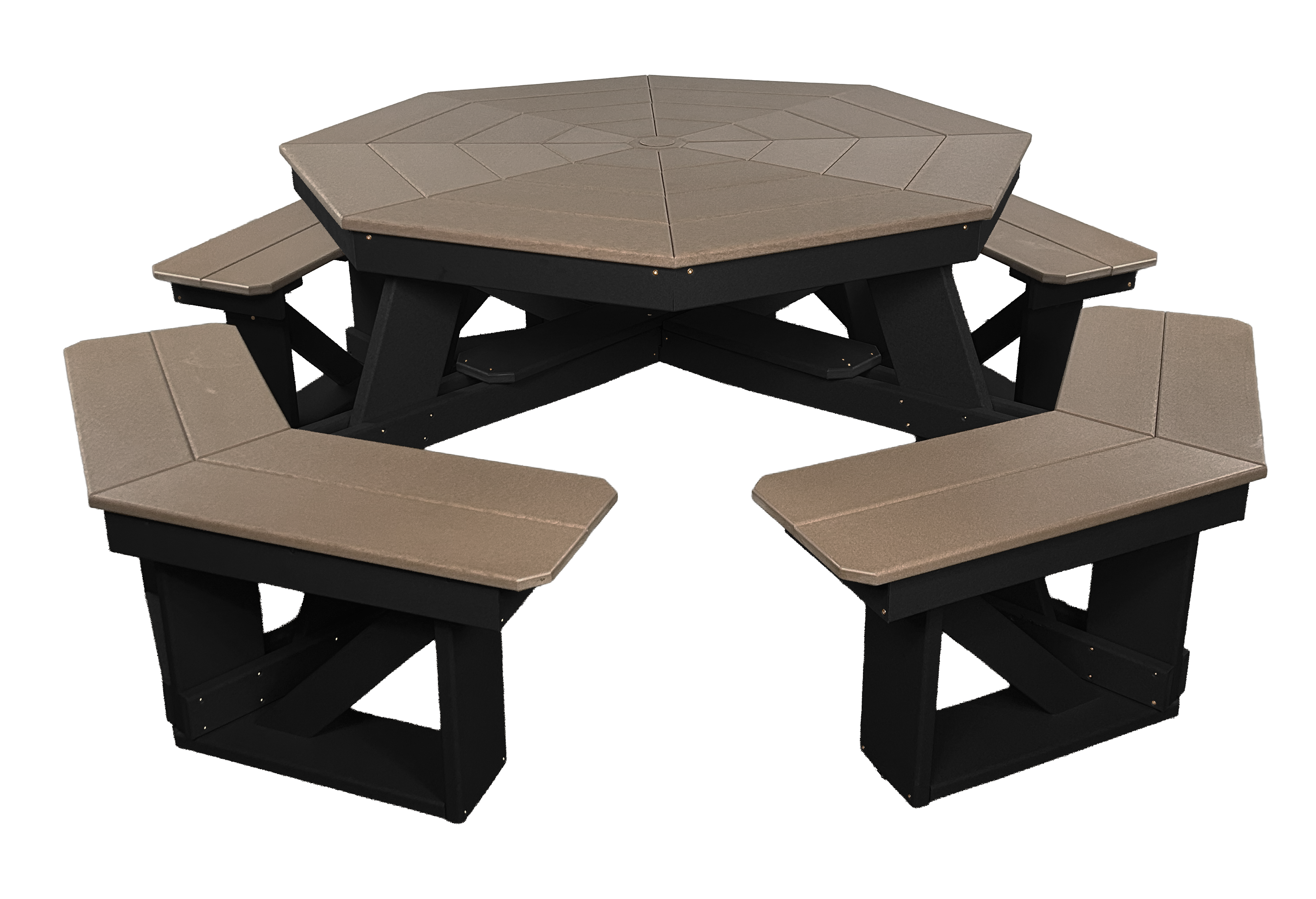 8-Person Hillside Octagon Table With Umbrella Hole & Plug