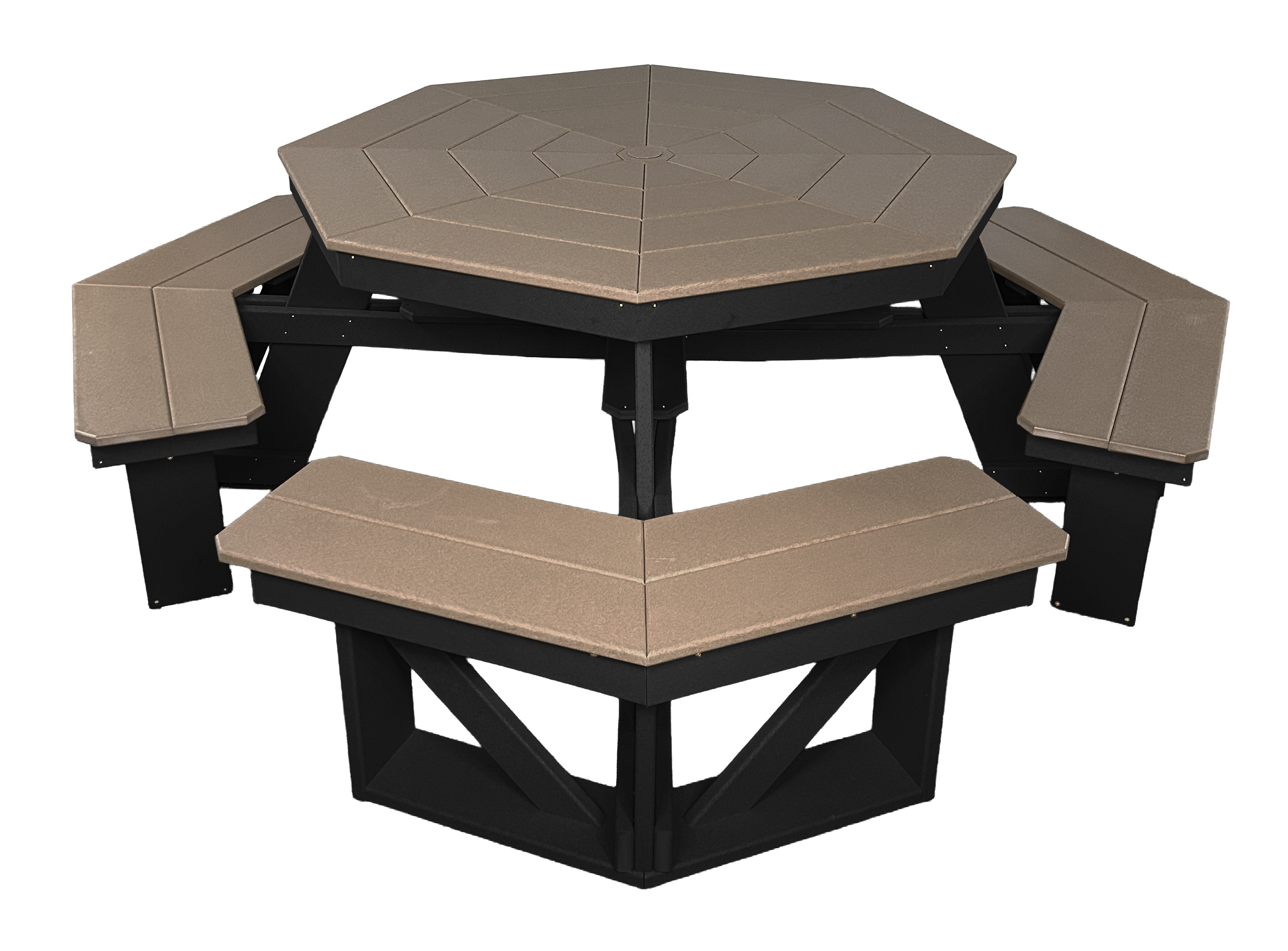8-Person Hillside Octagon Table With Umbrella Hole & Plug