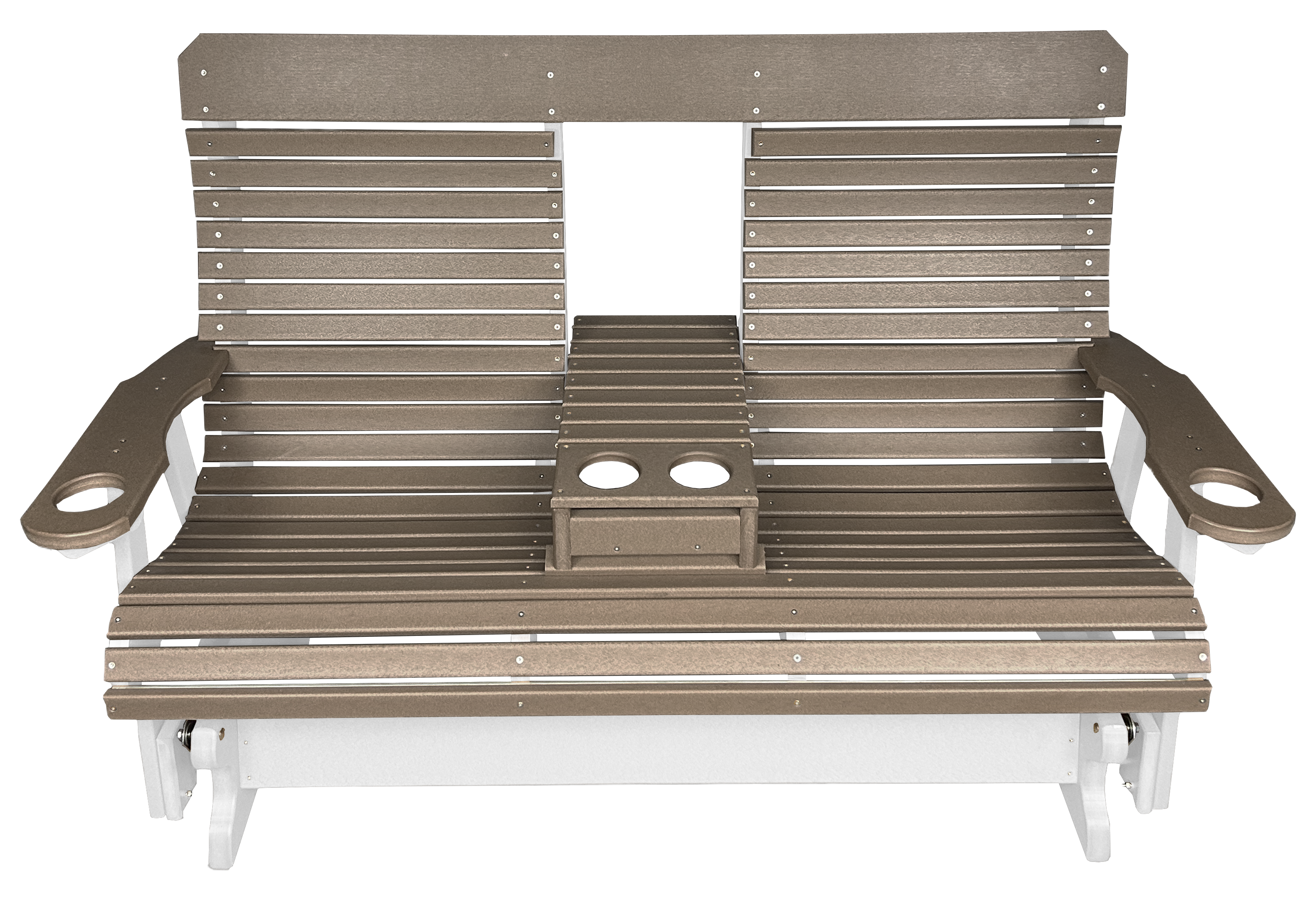5’ft Rolled Back Loveseat Glider With Fold Down Console