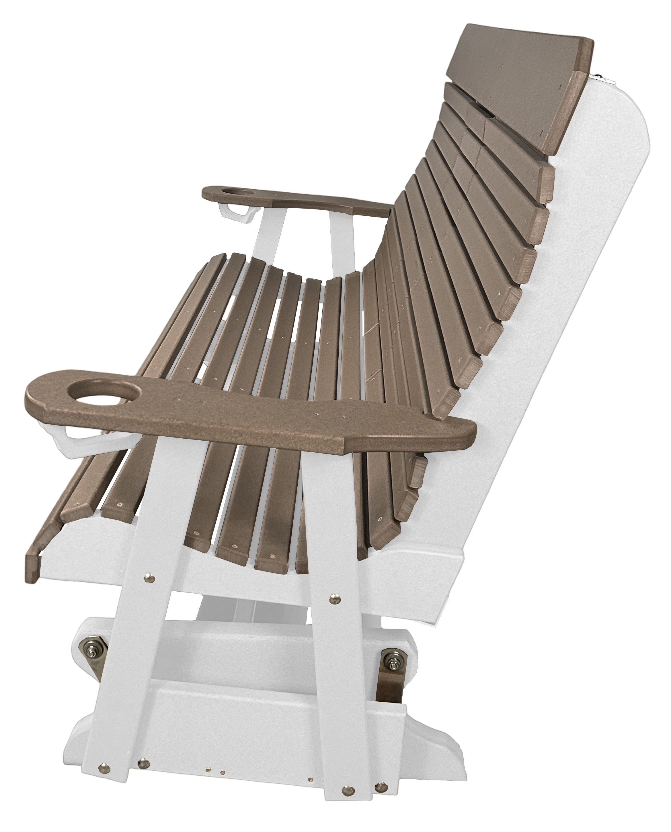 5’ft Rolled Back Loveseat Glider With Fold Down Console