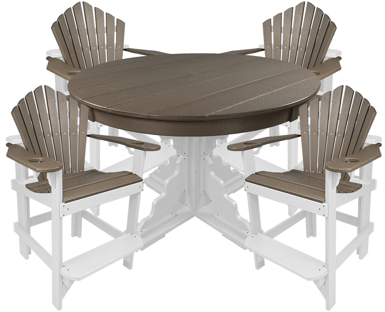 5-Piece 44”rd. Bridgewater Counter Set With Built In Cupholders