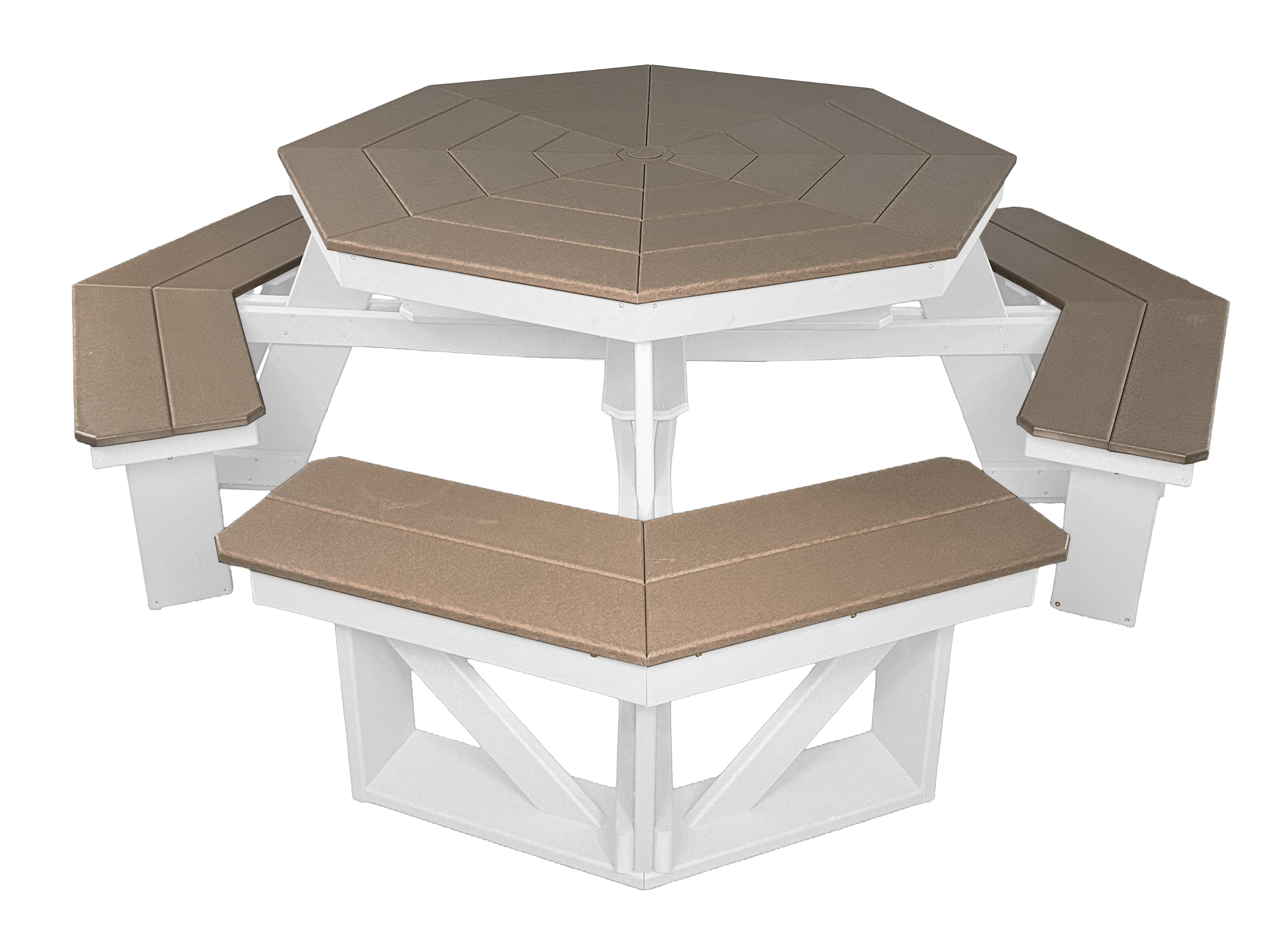 8-Person Hillside Octagon Table With Umbrella Hole & Plug