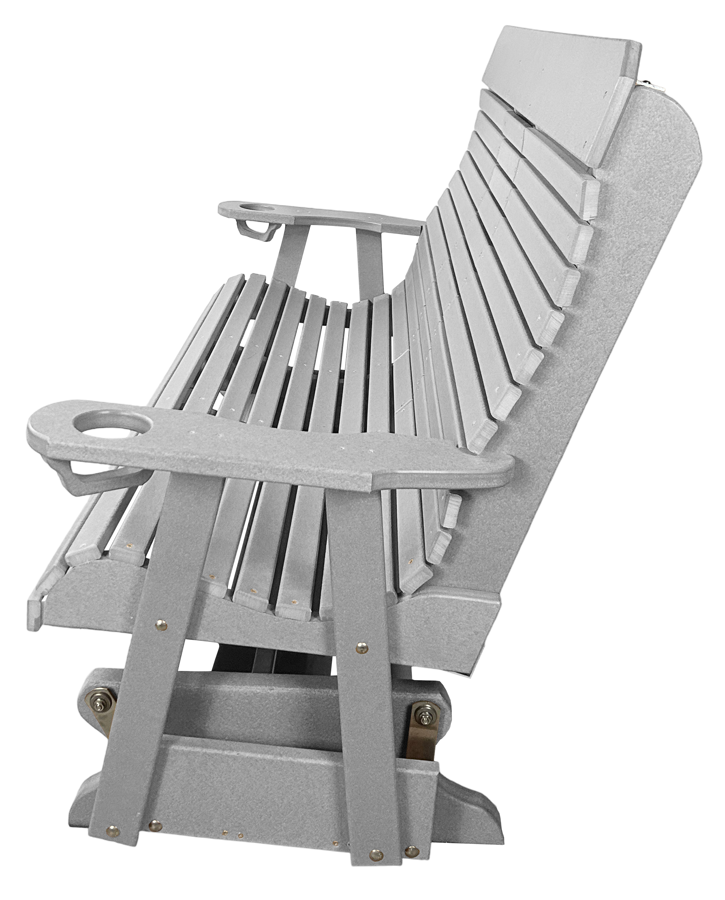 5’ft Rolled Back Loveseat Glider With Fold Down Console