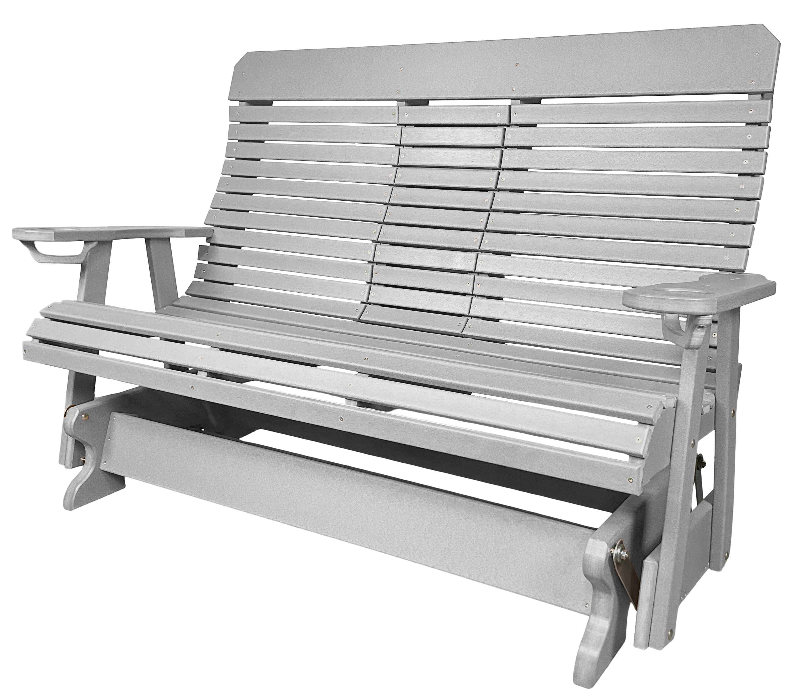5’ft Rolled Back Loveseat Glider With Fold Down Console