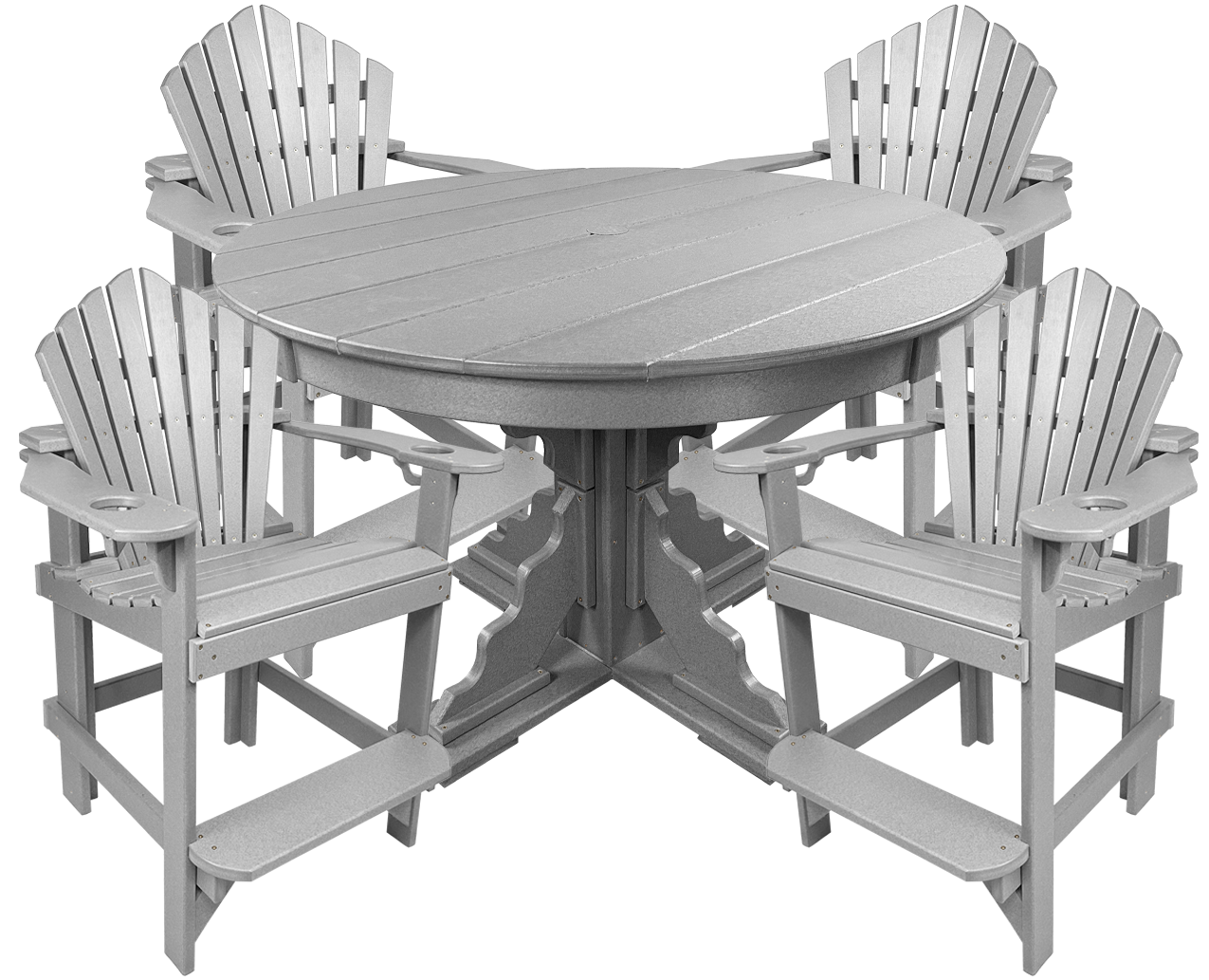 5-Piece 44”rd. Bridgewater Counter Set With Built In Cupholders