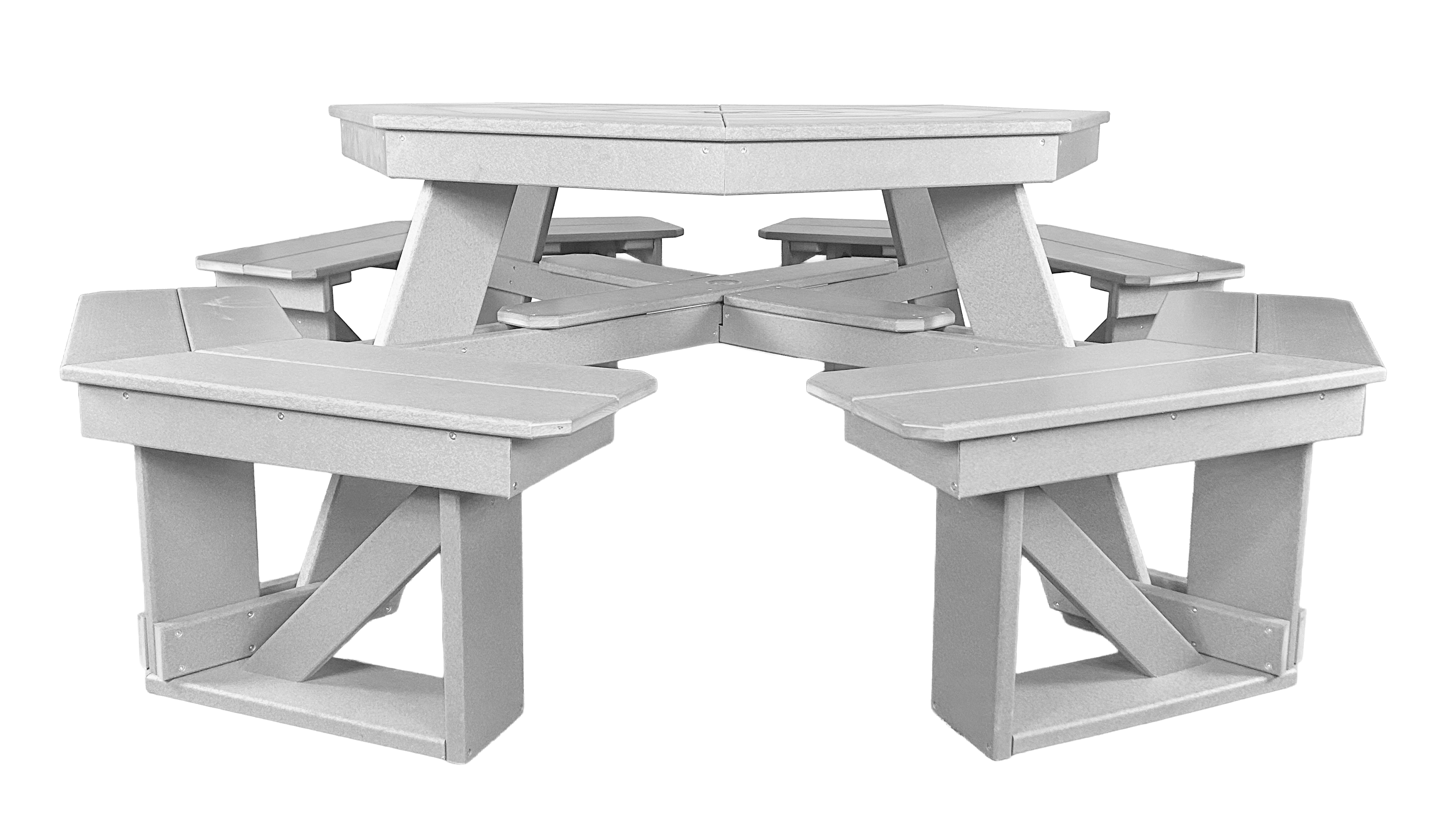 8-Person Hillside Octagon Table With Umbrella Hole & Plug