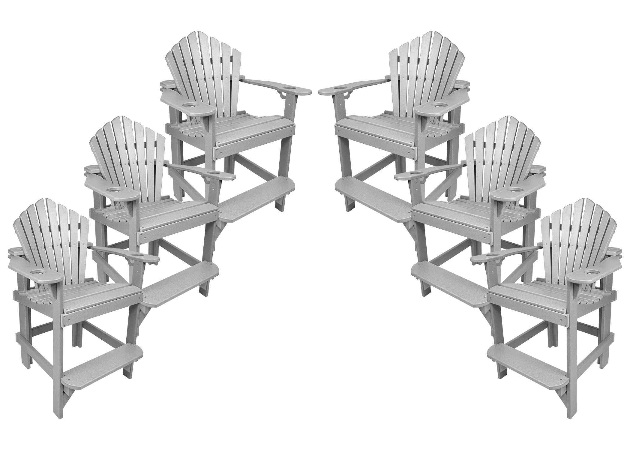 Set of 6 - Bridgewater Counter Chairs With Built In Cupholders