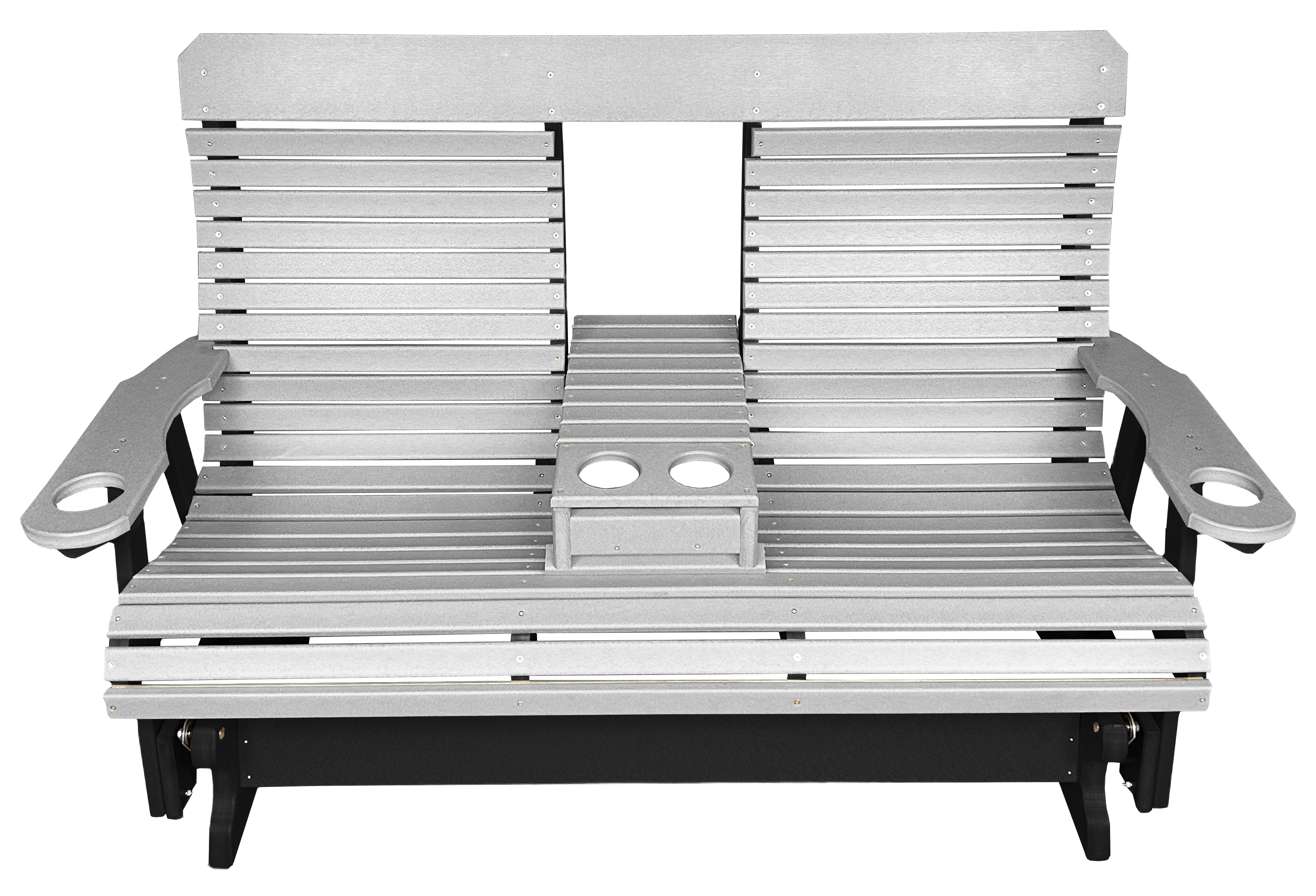 5’ft Rolled Back Loveseat Glider With Fold Down Console