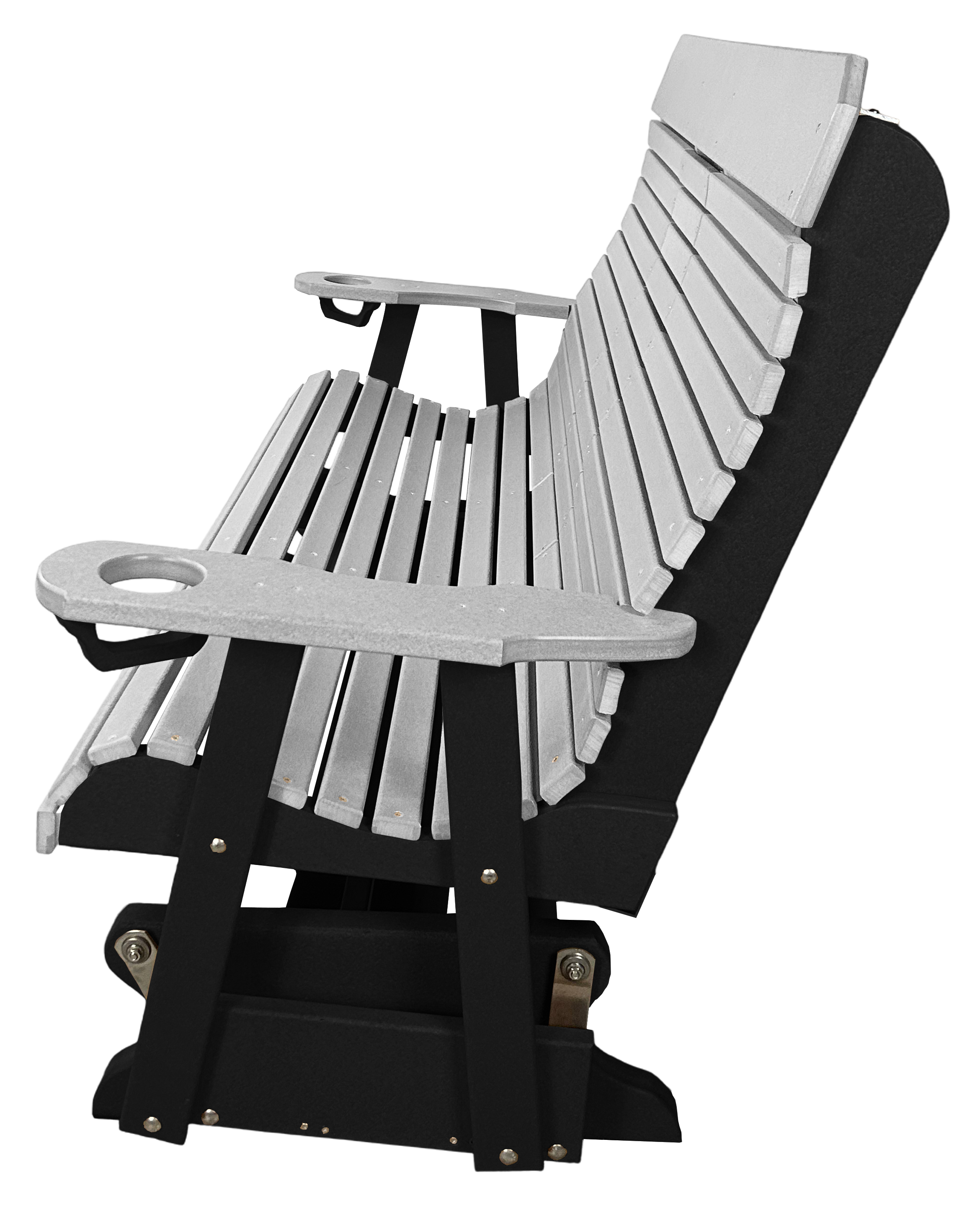 5’ft Rolled Back Loveseat Glider With Fold Down Console