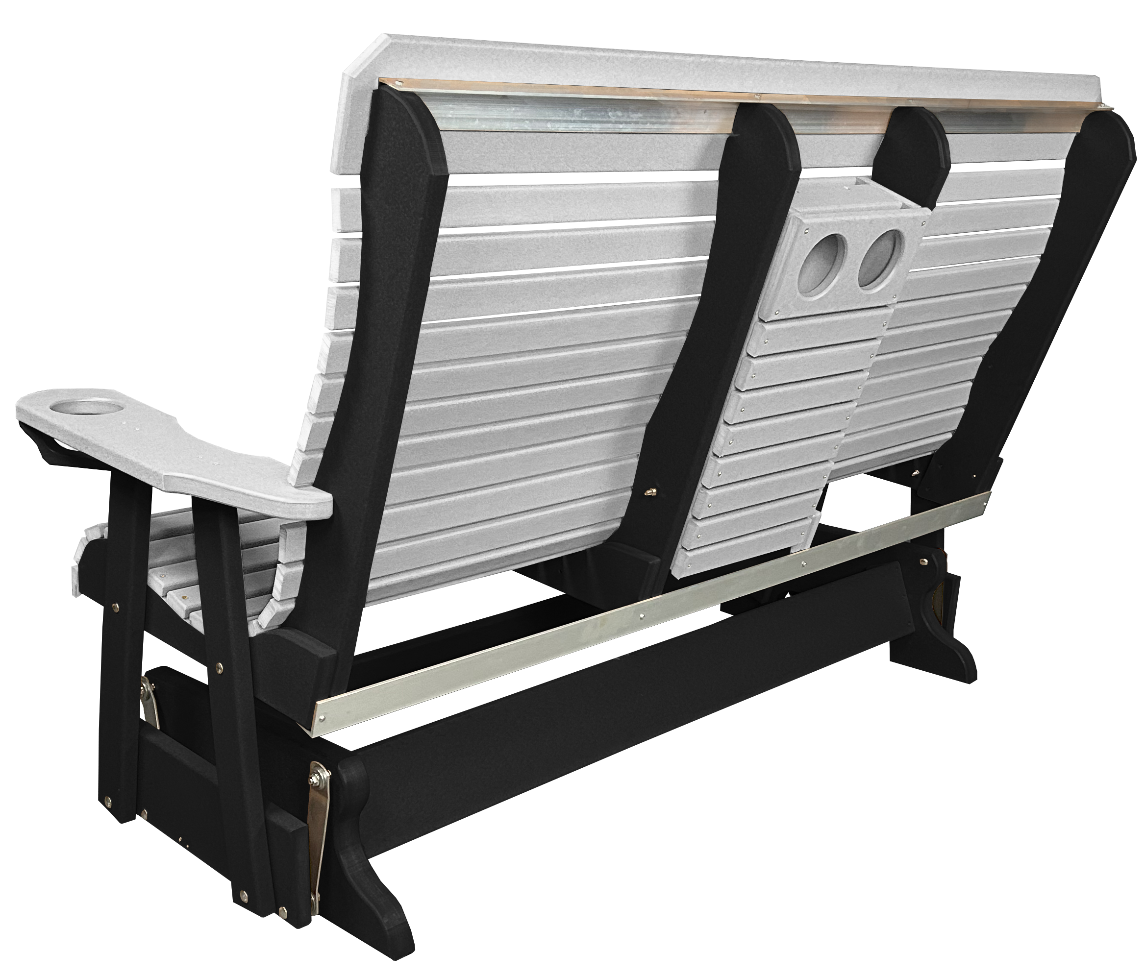 5’ft Rolled Back Loveseat Glider With Fold Down Console