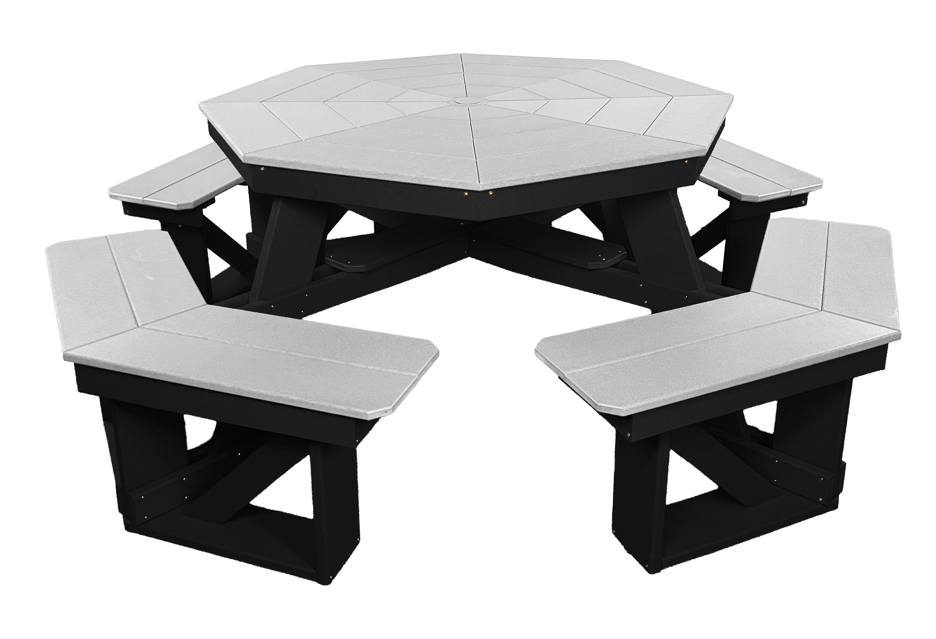 8-Person Hillside Octagon Table With Umbrella Hole & Plug