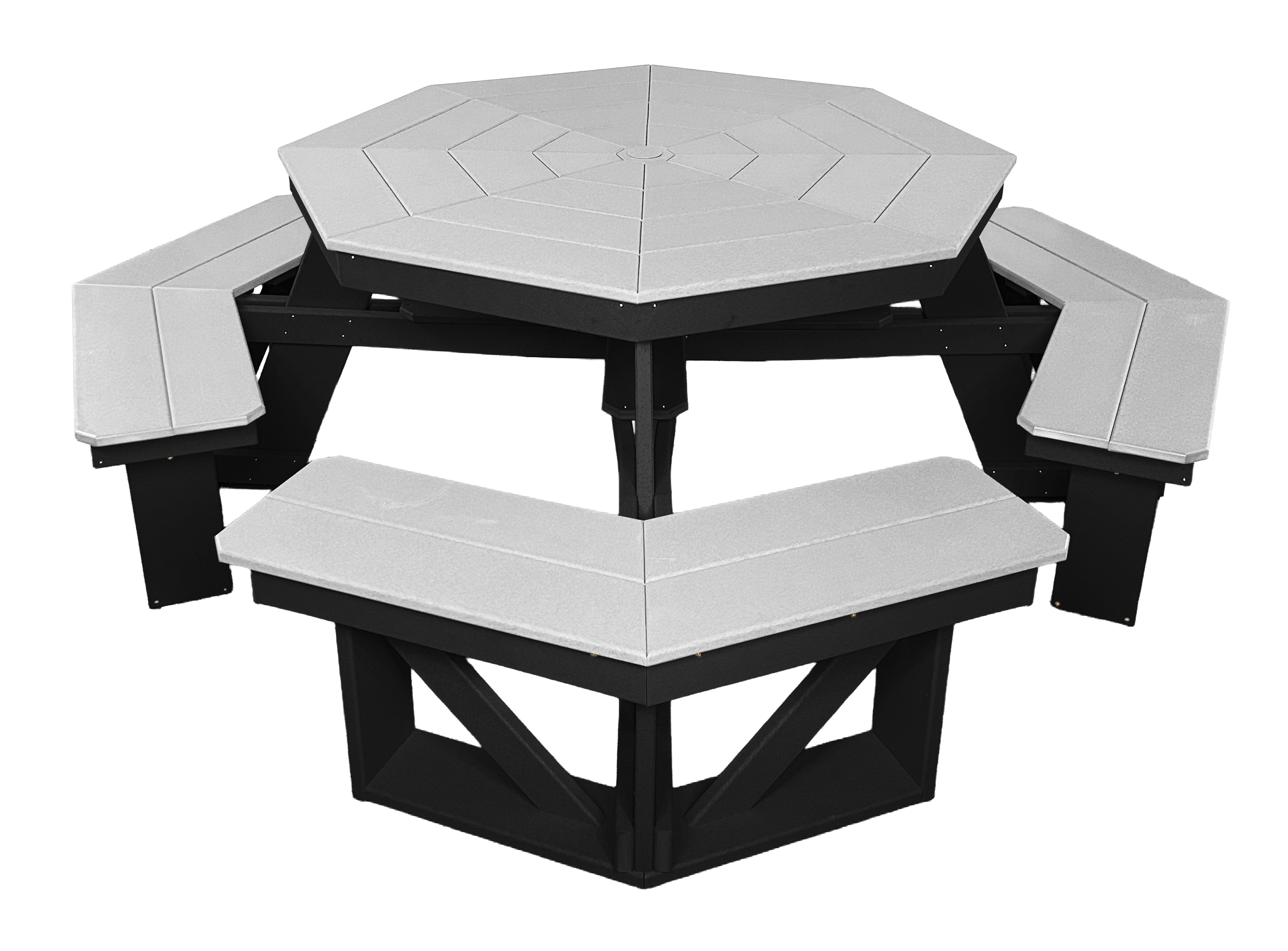 8-Person Hillside Octagon Table With Umbrella Hole & Plug