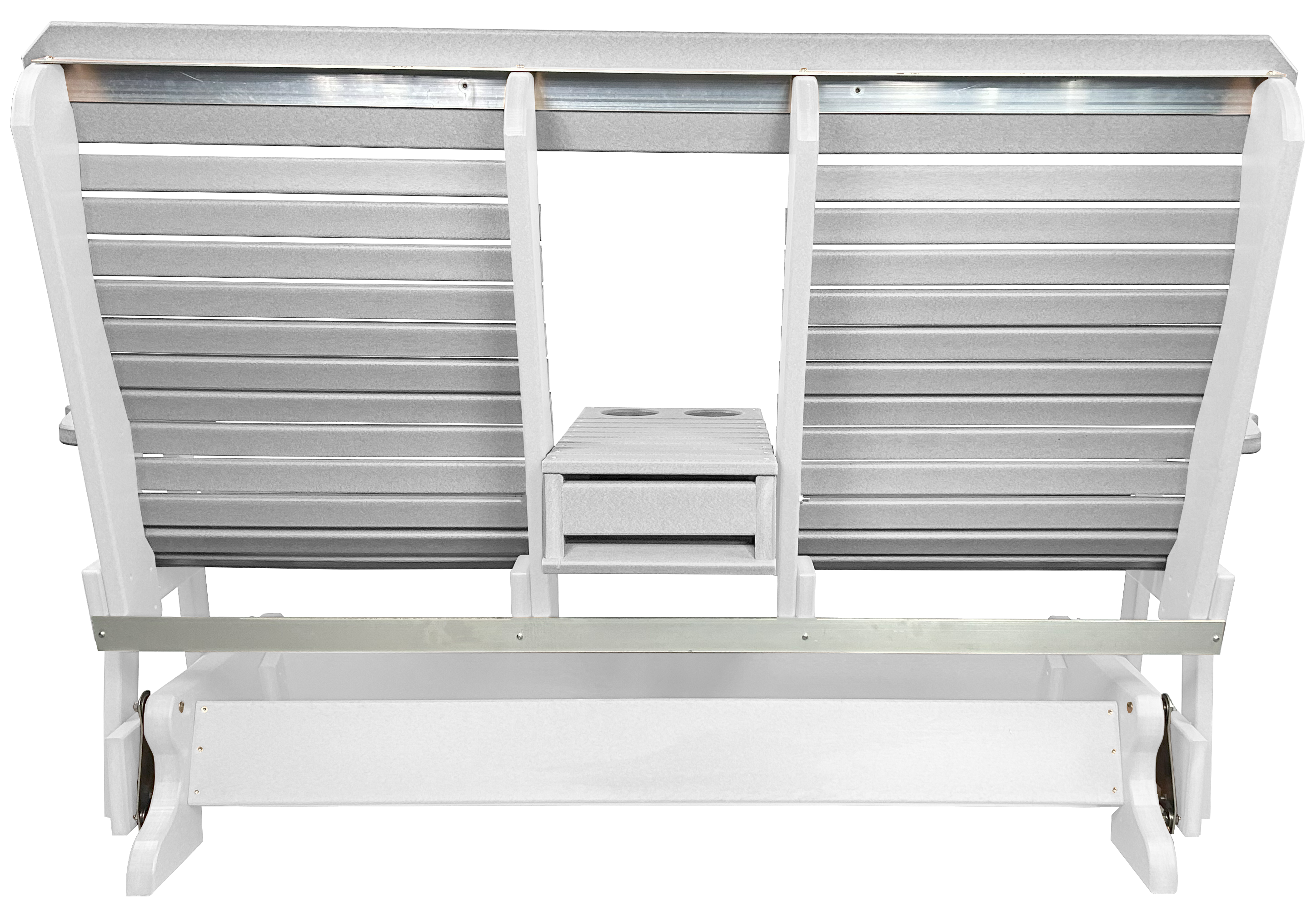 5’ft Rolled Back Loveseat Glider With Fold Down Console