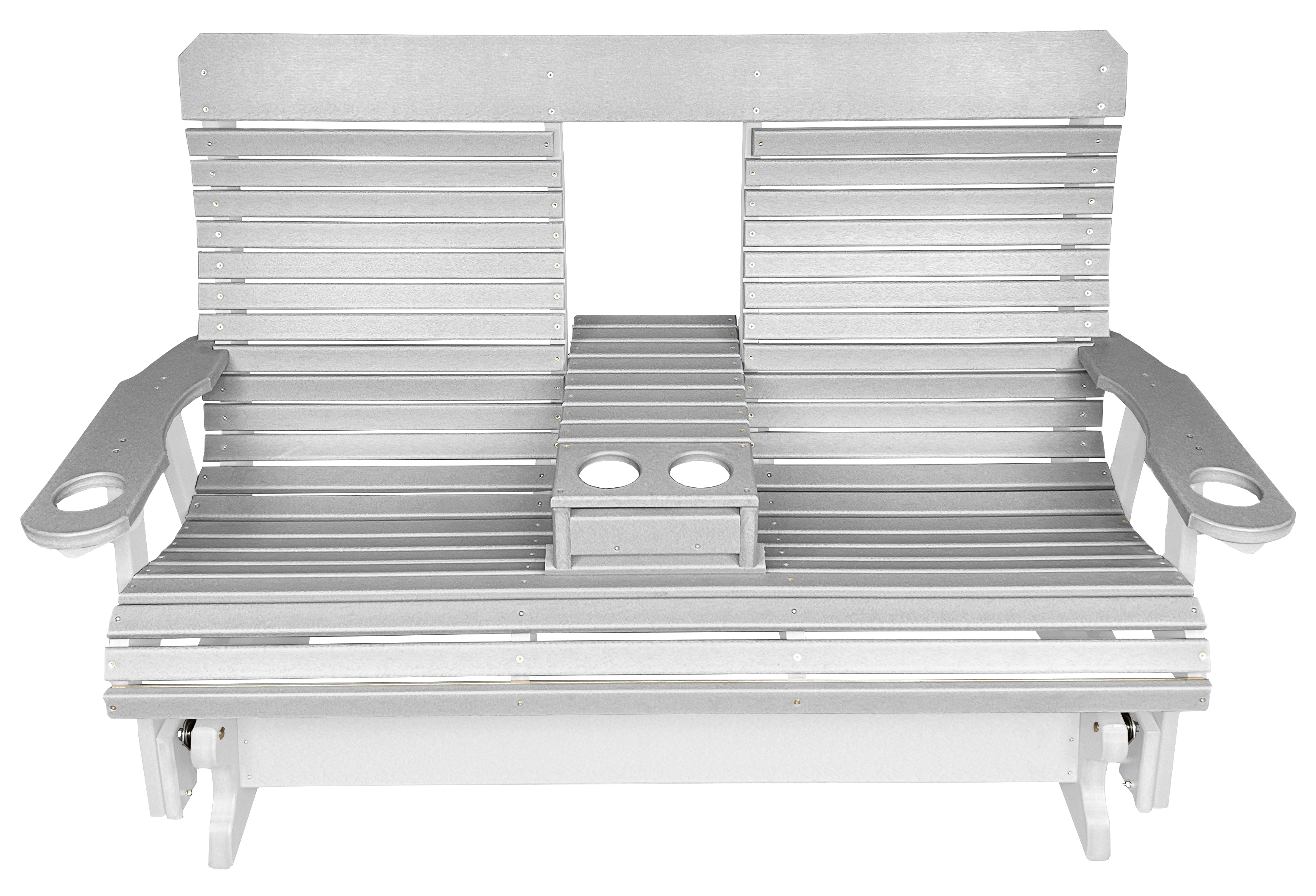5’ft Rolled Back Loveseat Glider With Fold Down Console