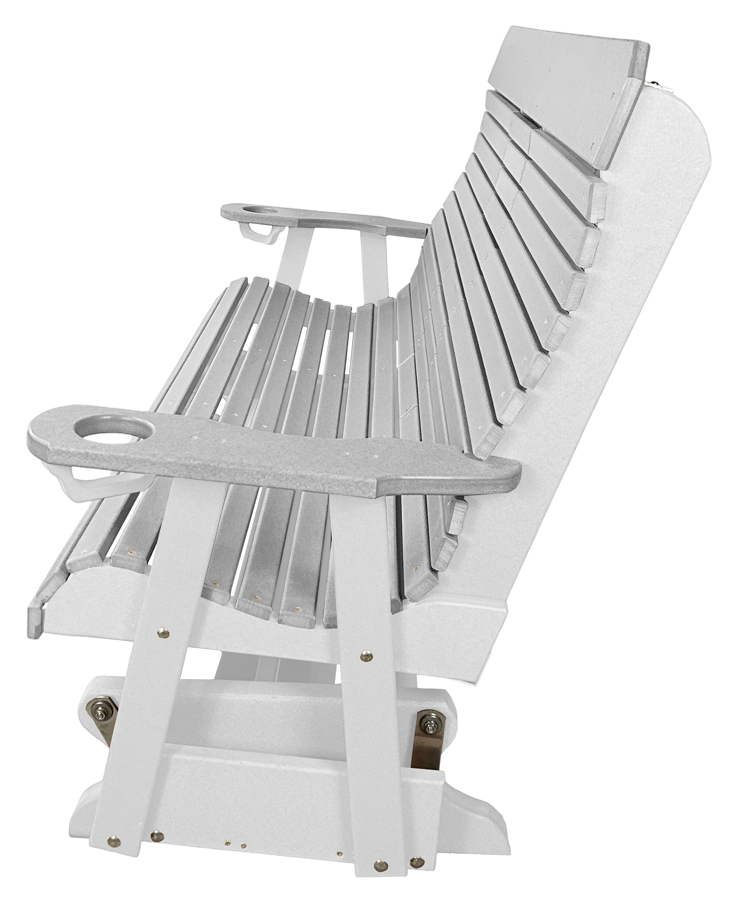 5’ft Rolled Back Loveseat Glider With Fold Down Console