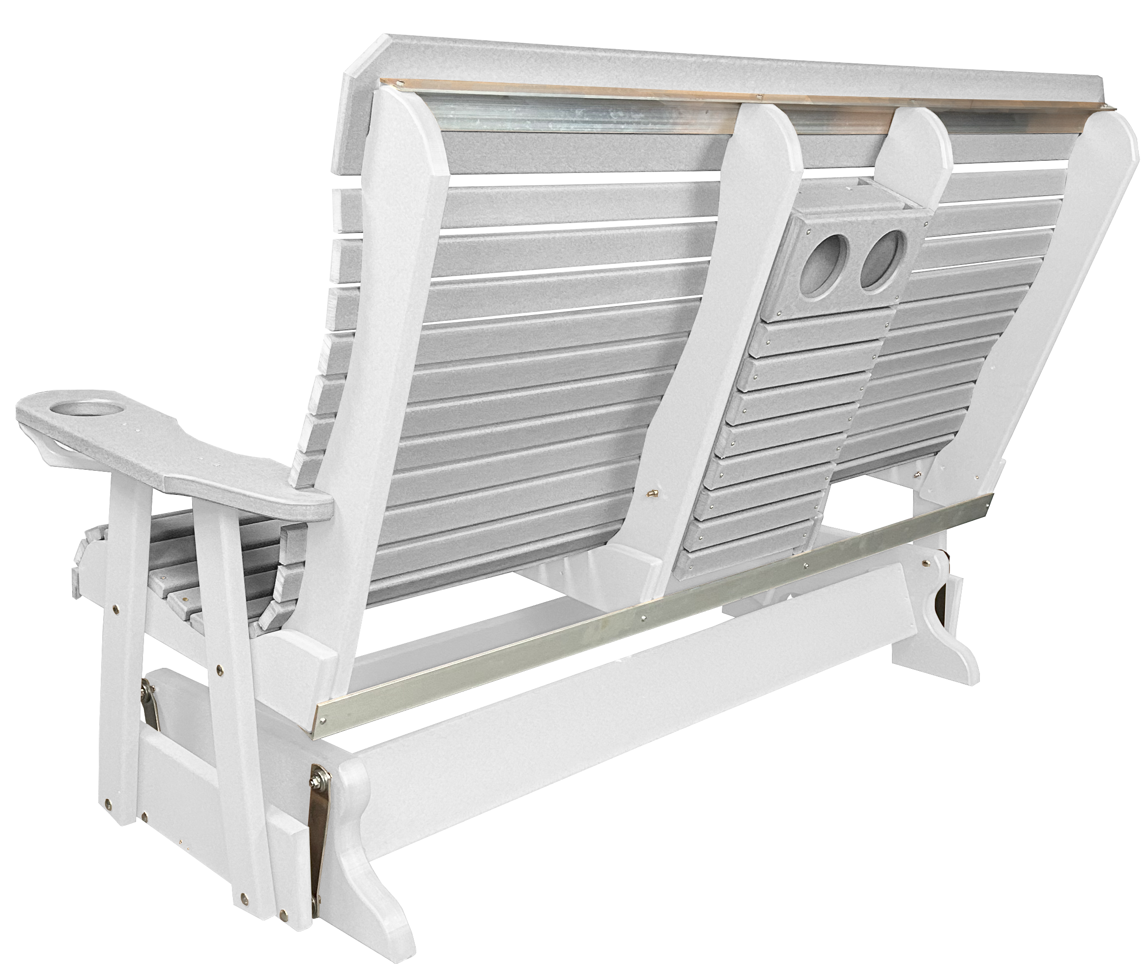 5’ft Rolled Back Loveseat Glider With Fold Down Console