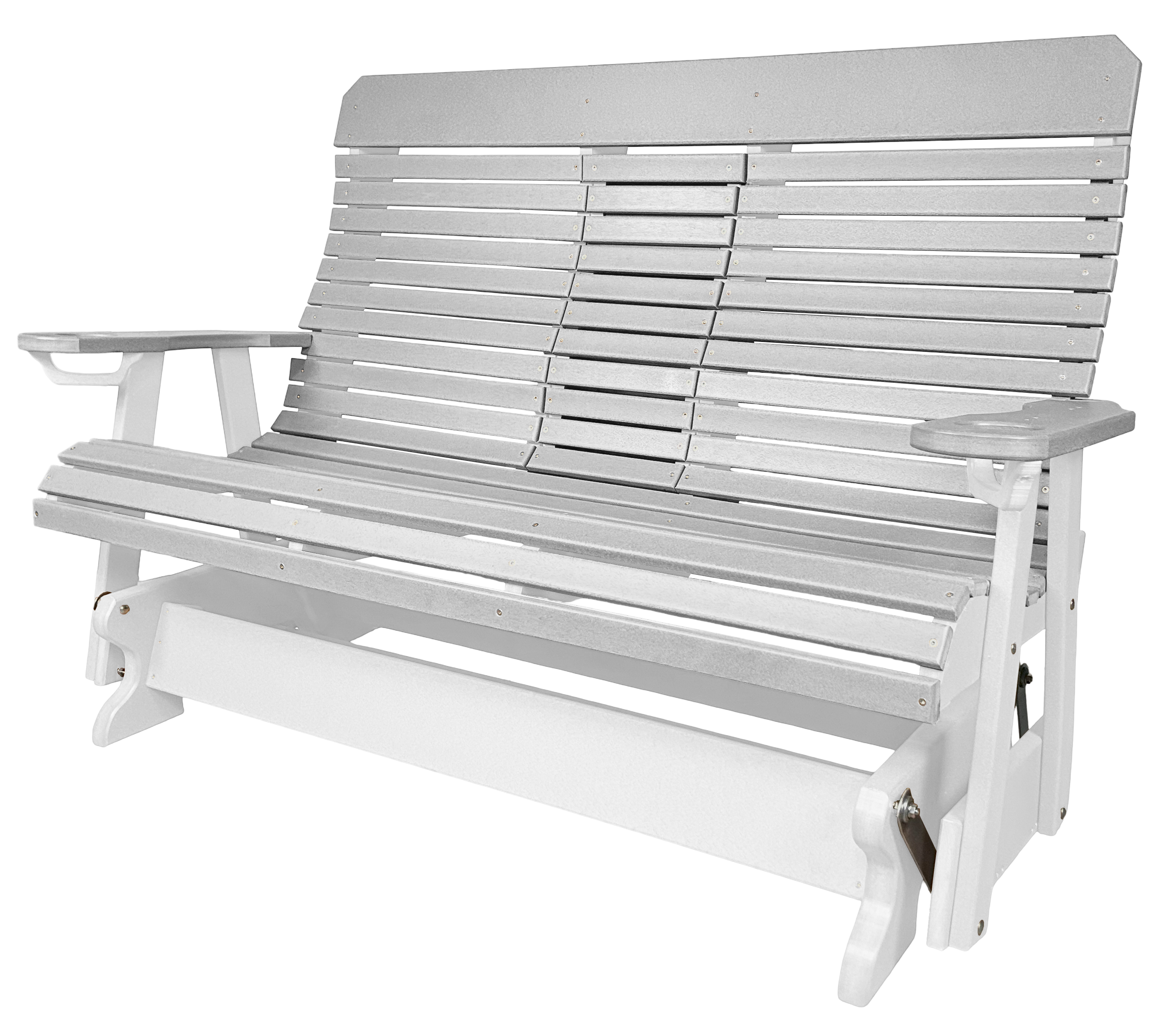 5’ft Rolled Back Loveseat Glider With Fold Down Console
