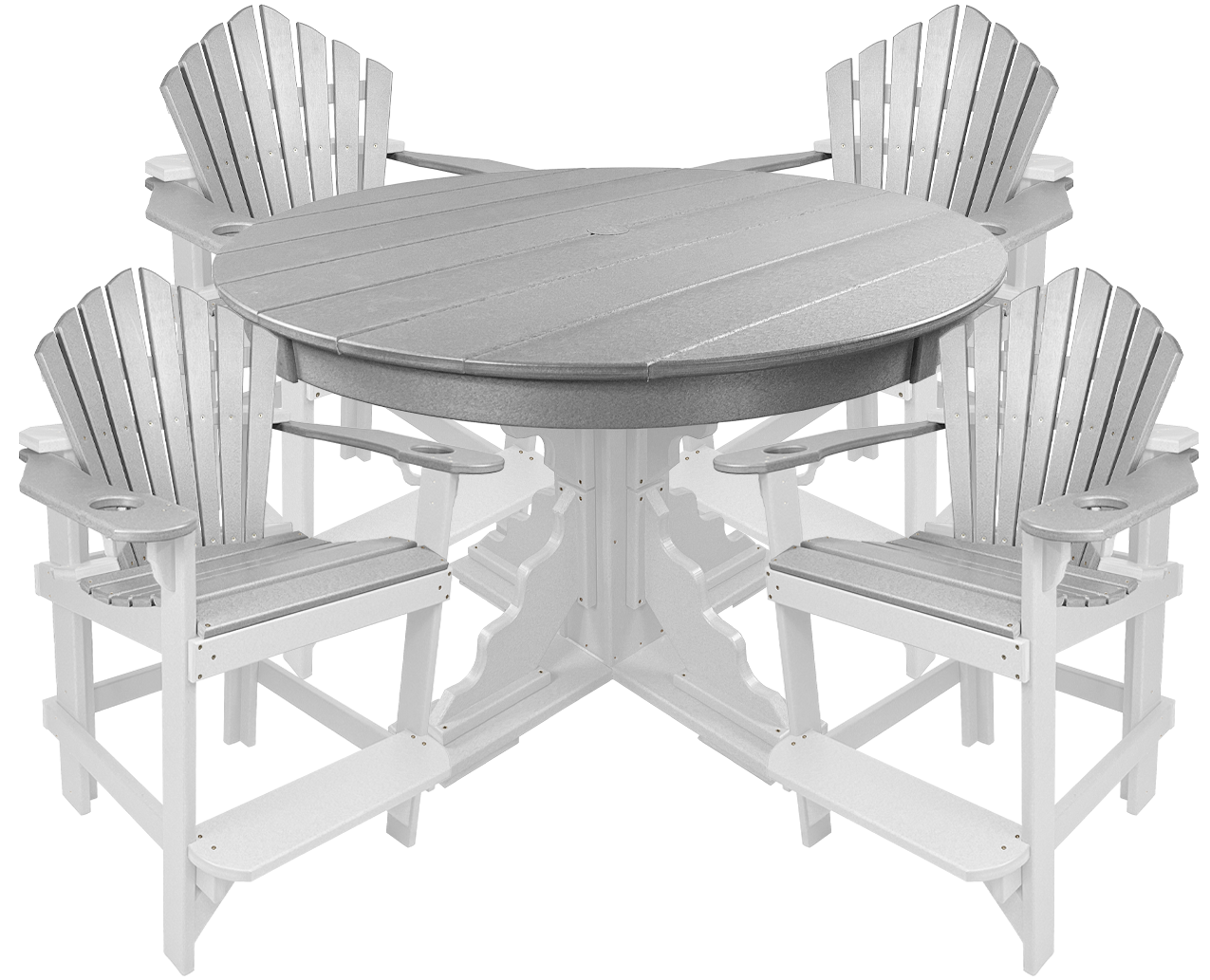 5-Piece 44”rd. Bridgewater Counter Set With Built In Cupholders